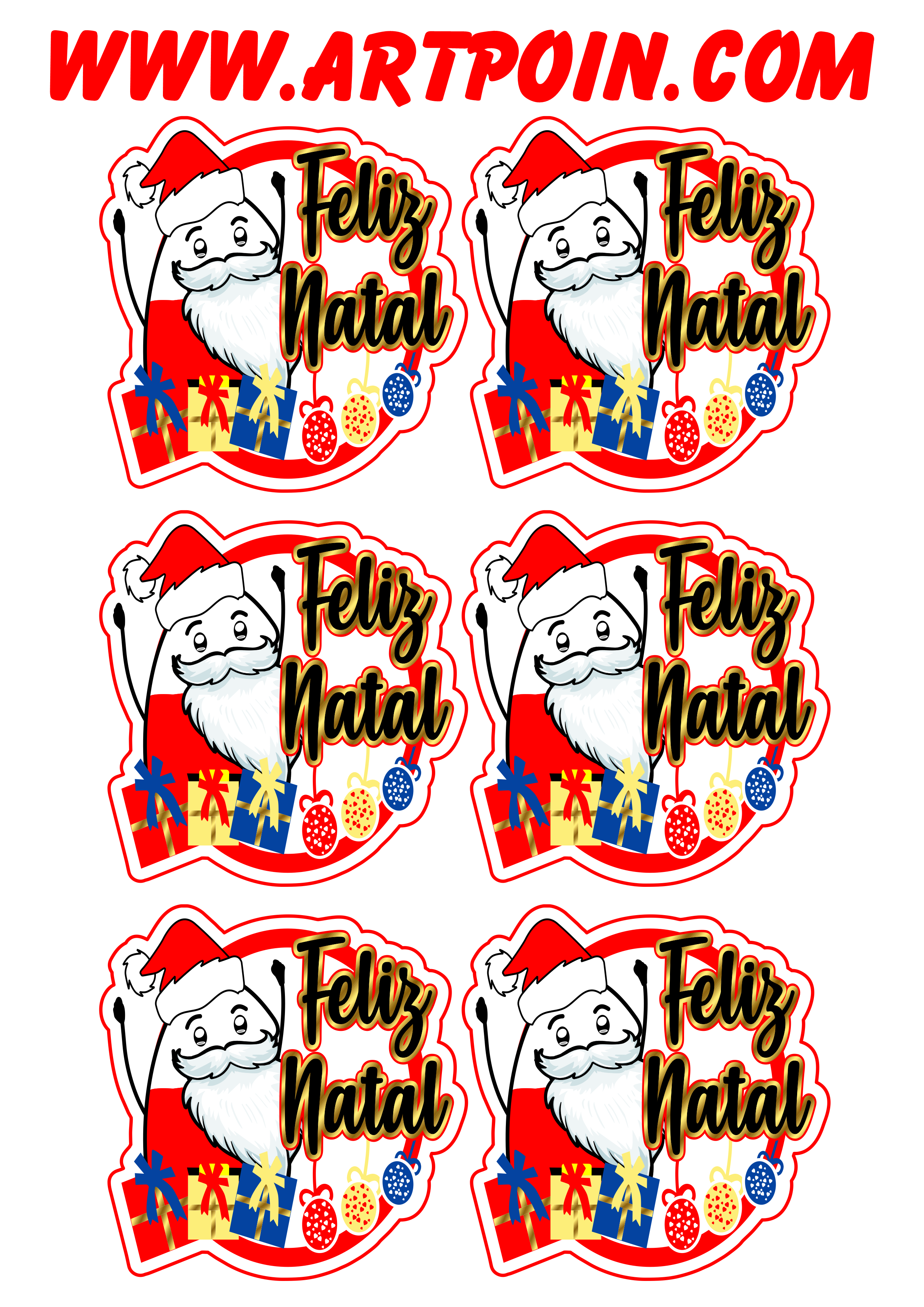 Feliz natal Flork Cartela de adesivos stickers 6 unidades grátis para  imprimir png