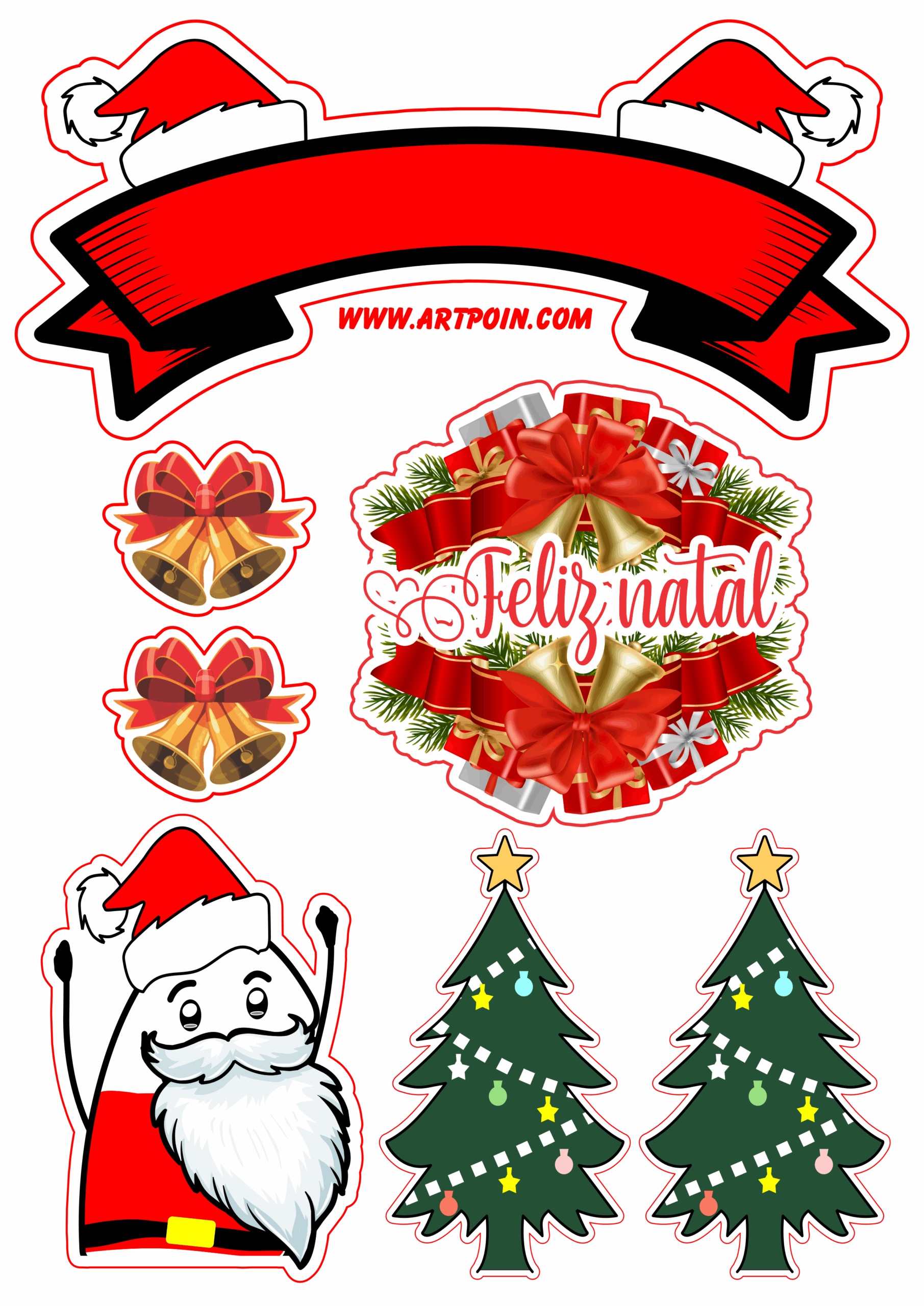 Topo de bolo feliz natal flork of cows grátis para imprimir stickers png