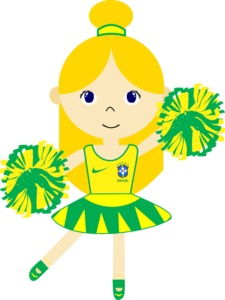 Torcedora menina loirinha do brasil copa do mundo rumo ao hexa png