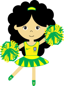 Menina torcedora brasil verde e amarelo copa do mundo png