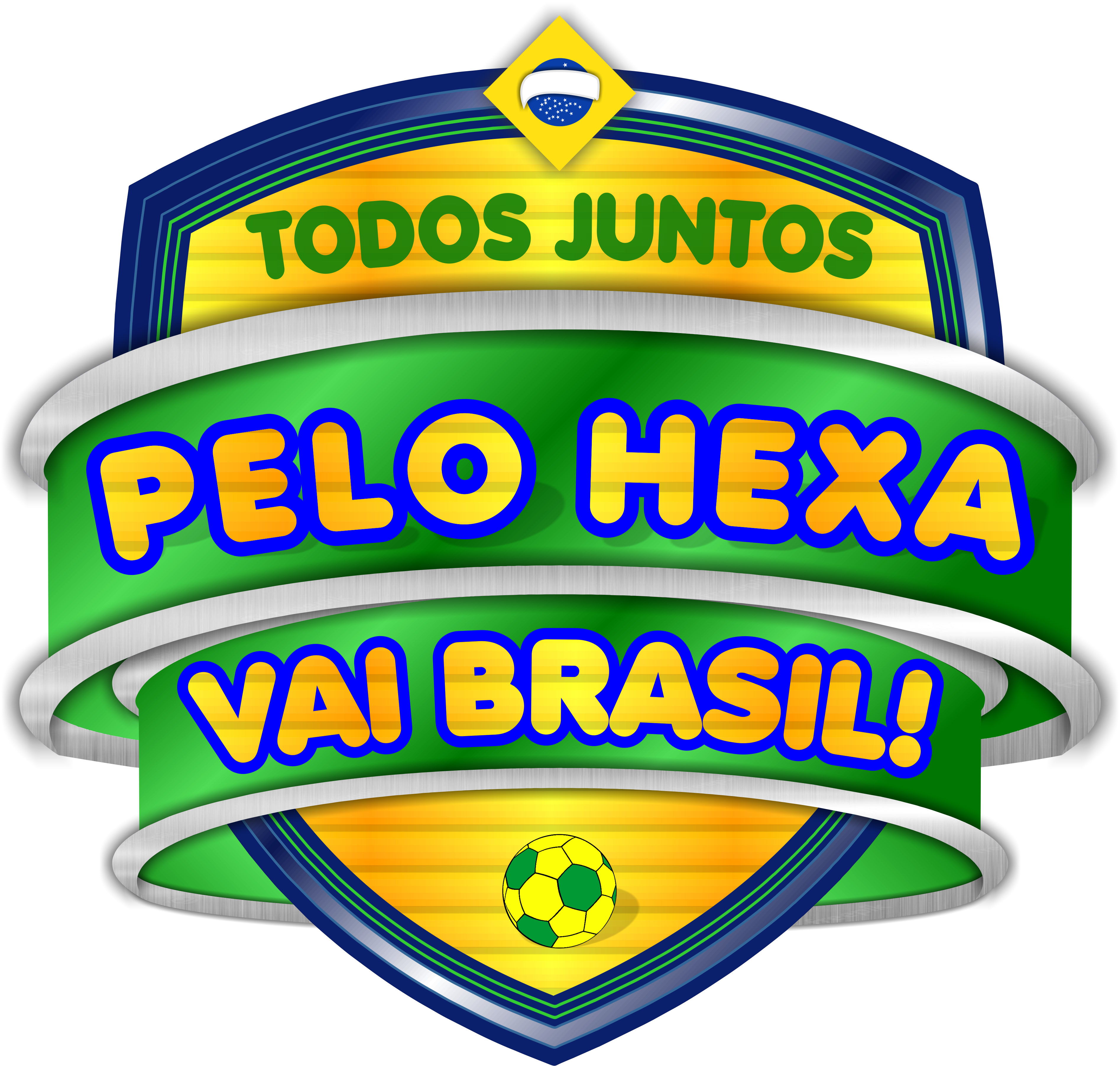 Todos juntos pelo hexa vai brasil brasão escudo logomarca png