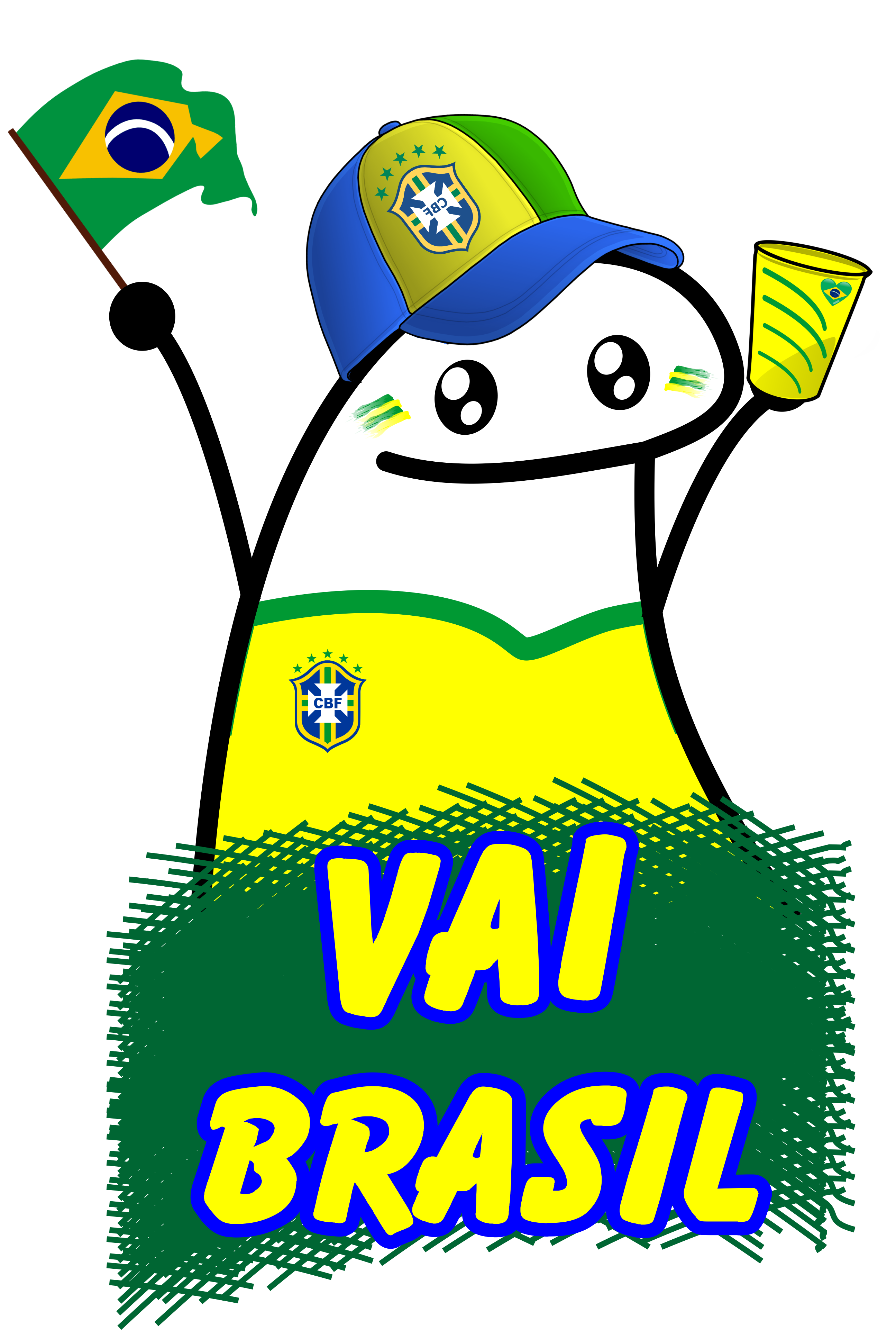 Figurinha whatsapp torcedor copa do mundo 2022 Catar vai brasil png