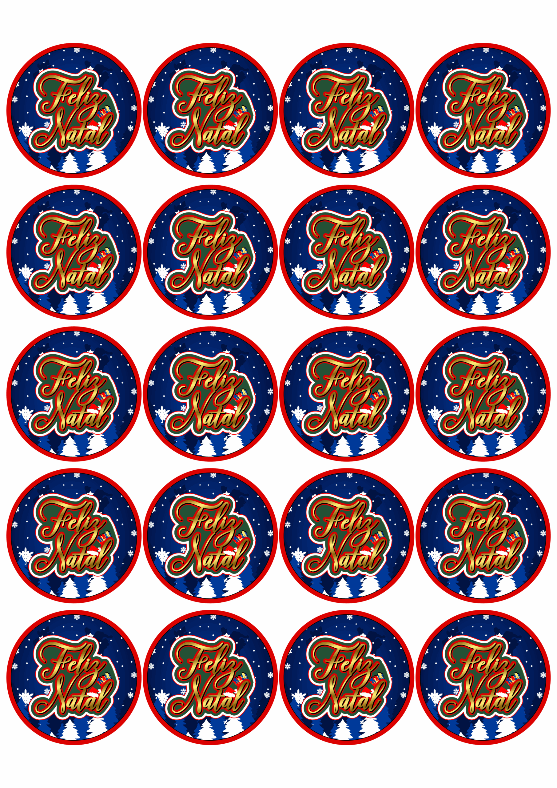 Feliz natal cartela de adesivos decorativos com 20 unidades pronto para imprimir png