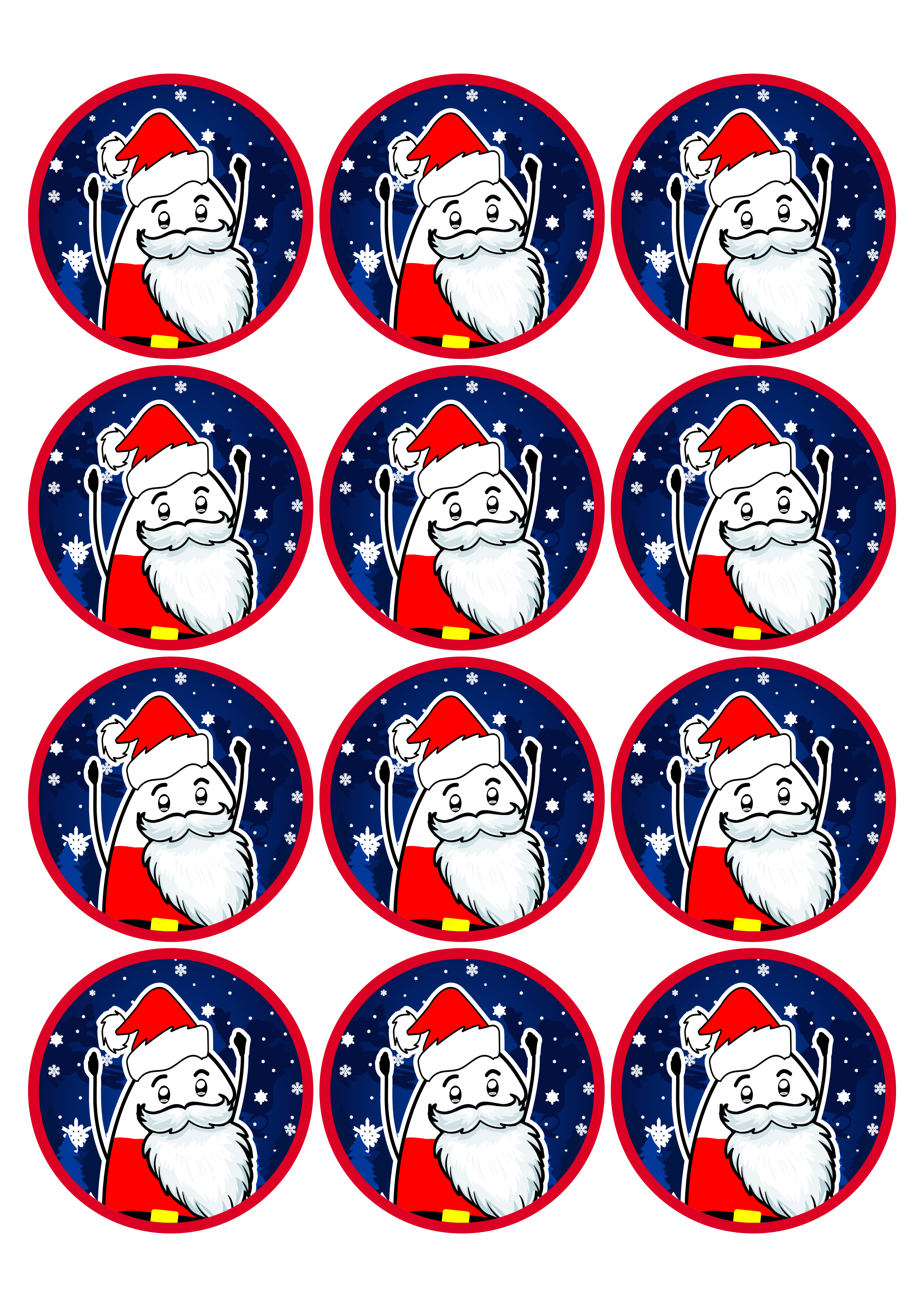 Flork of cows papai noel adesivos stickers tags 12 unidades png