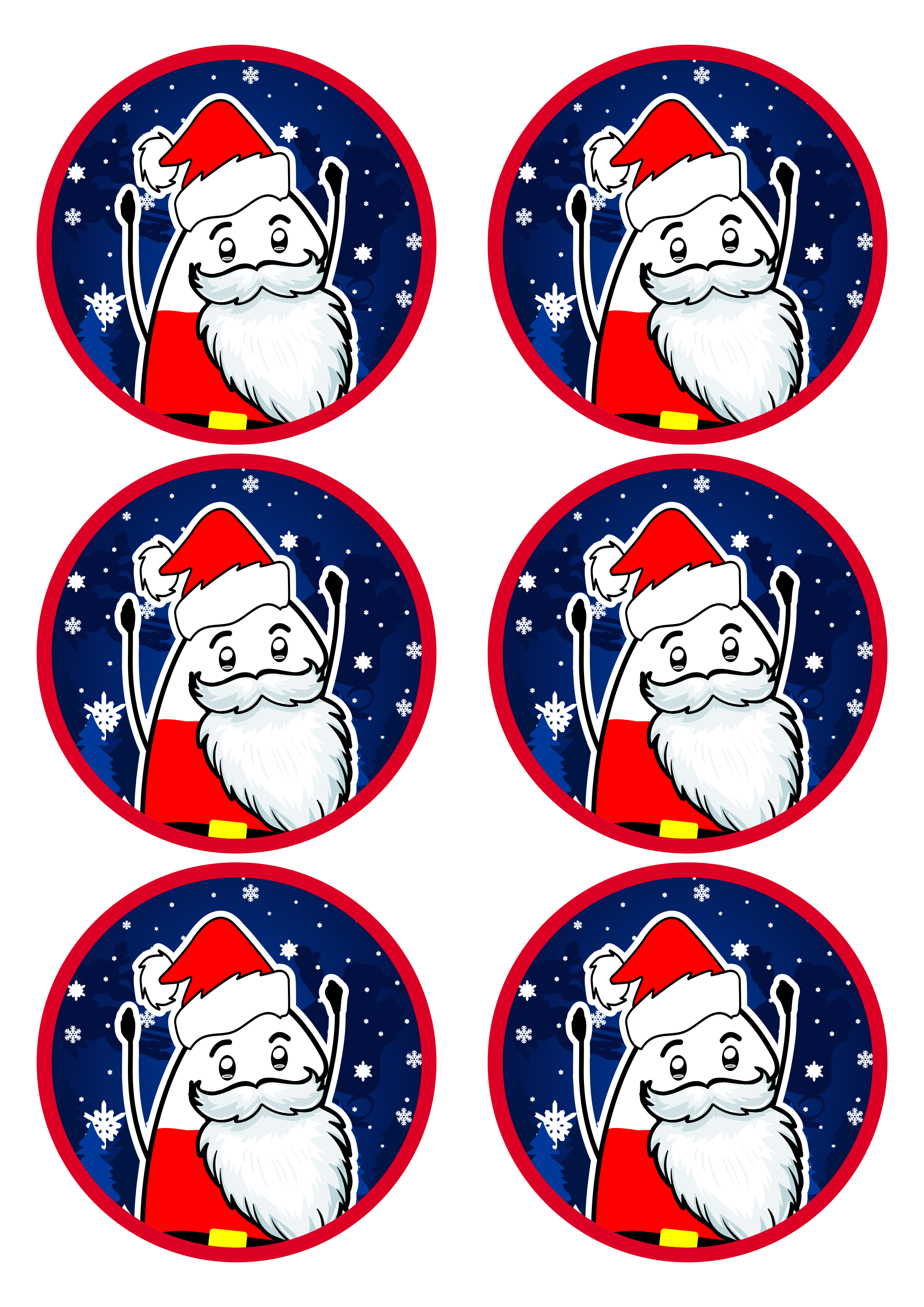 Flork of cows papai noel adesivos stickers tags 6 unidades png