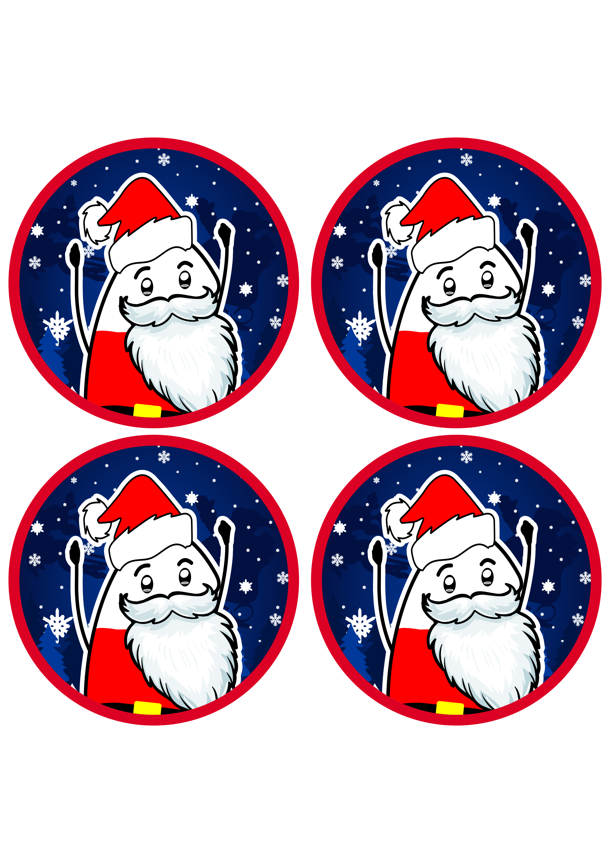 Flork of cows papai noel adesivos stickers tags 4 unidades png