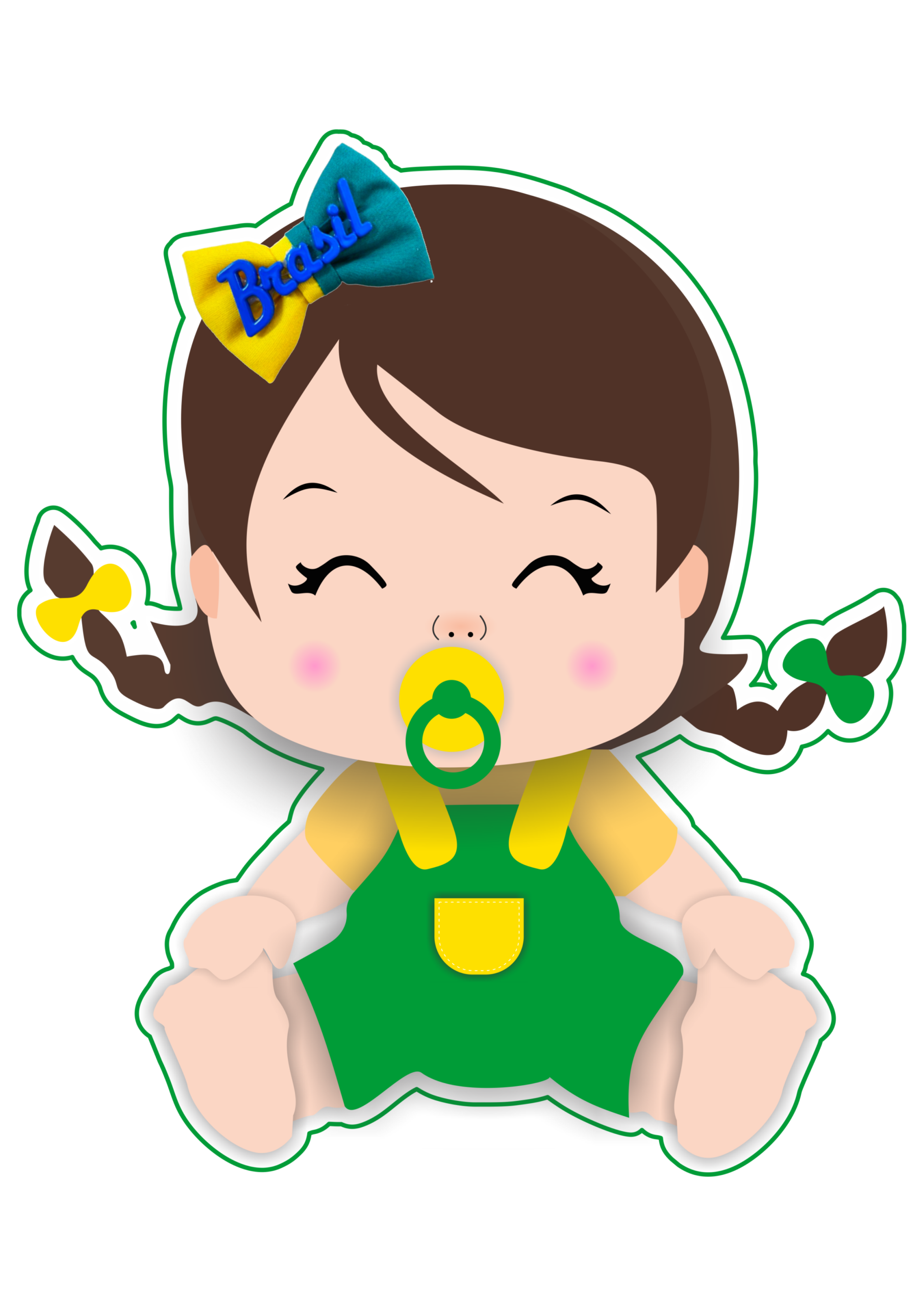 Little baby girl world cup 2026 decoration for party printable brazilian fan png