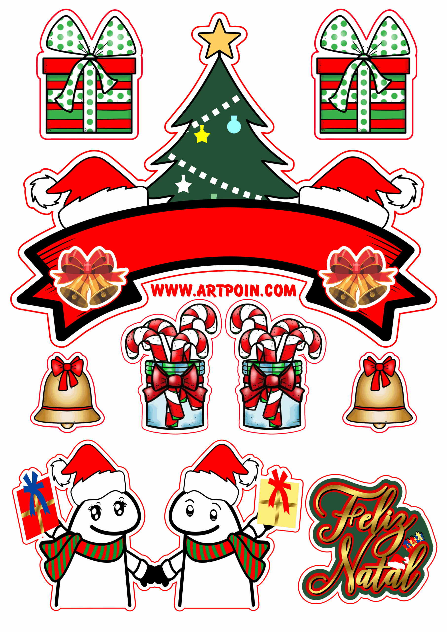 Topo de bolo flork of cows natal decoração para festa grátis png