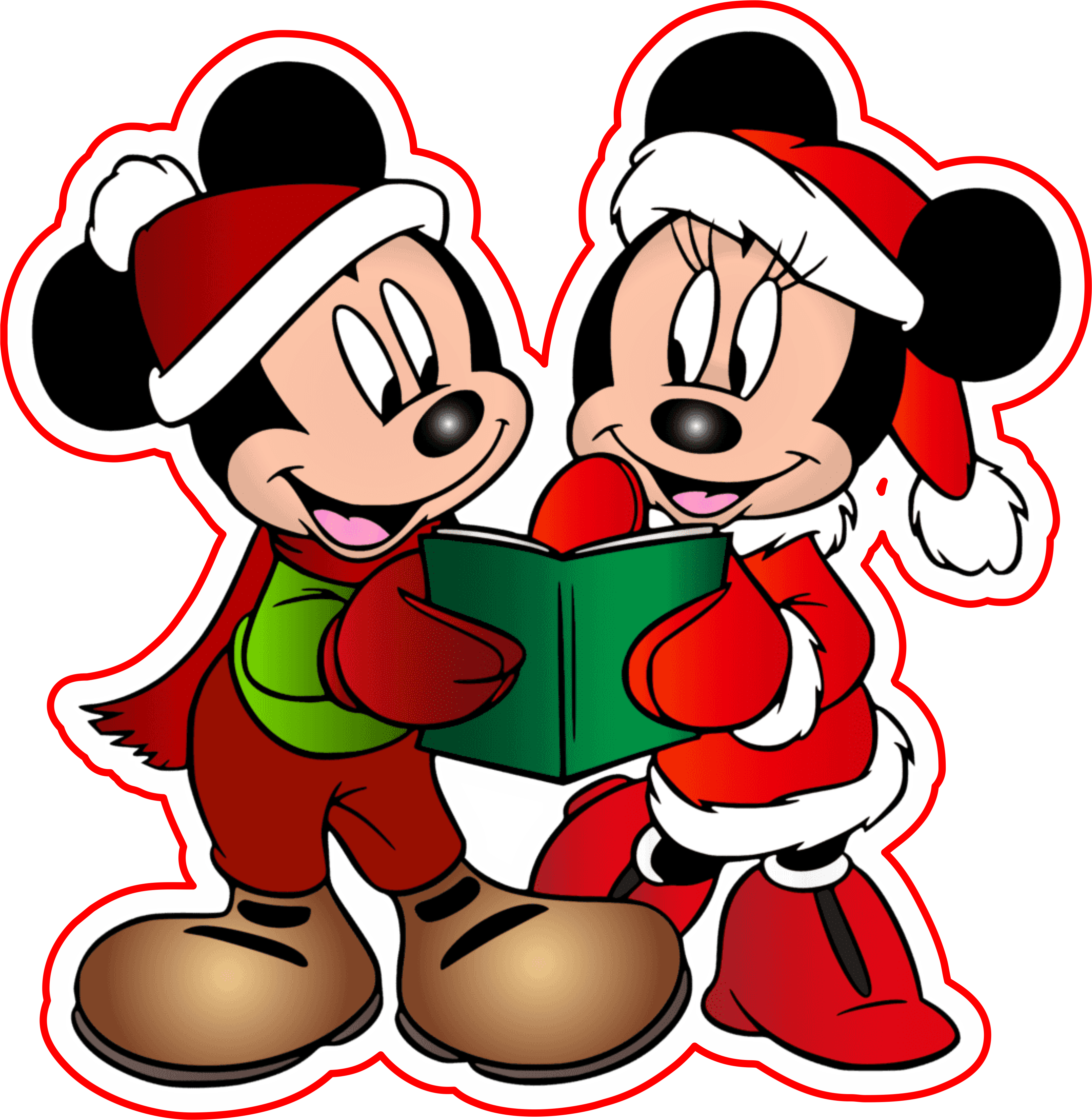 Mickey e Minnie clipart de natal fundo transparente png