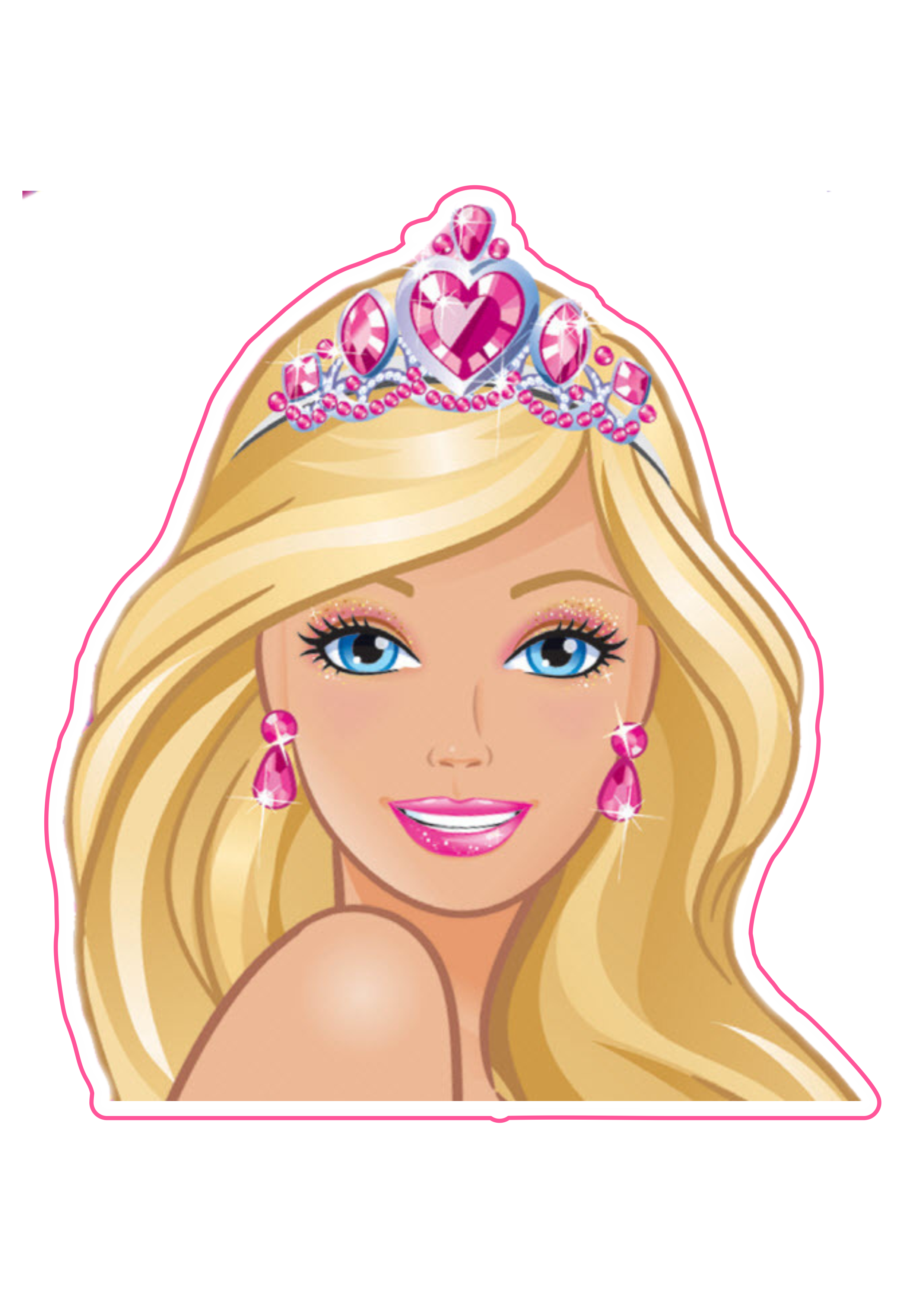 Barbie princesa imagem com contorno para recorte png