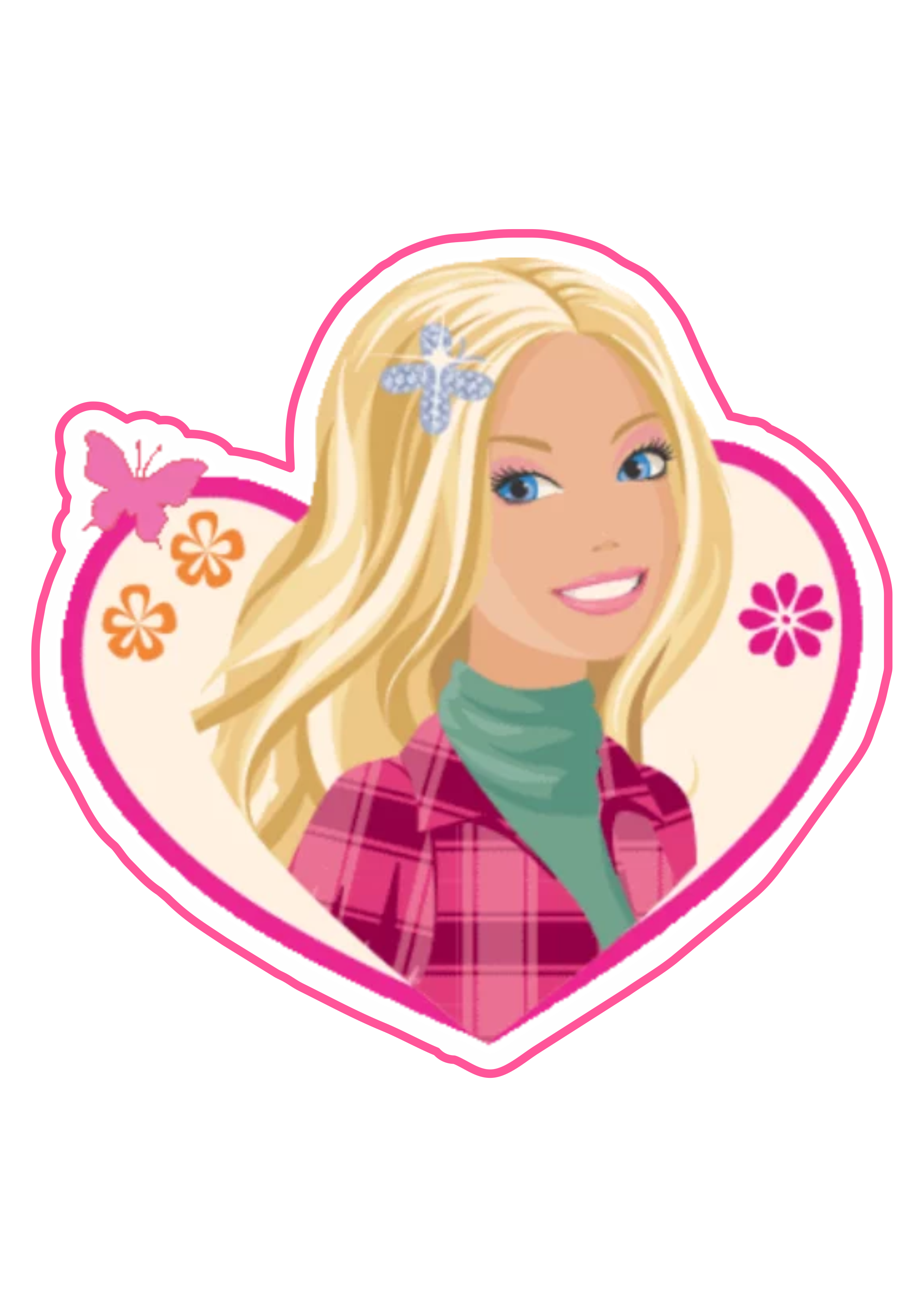 Barbie coraçãozinho bonitinho estilo logomarca para decoração e criação de adesivos personalizados png