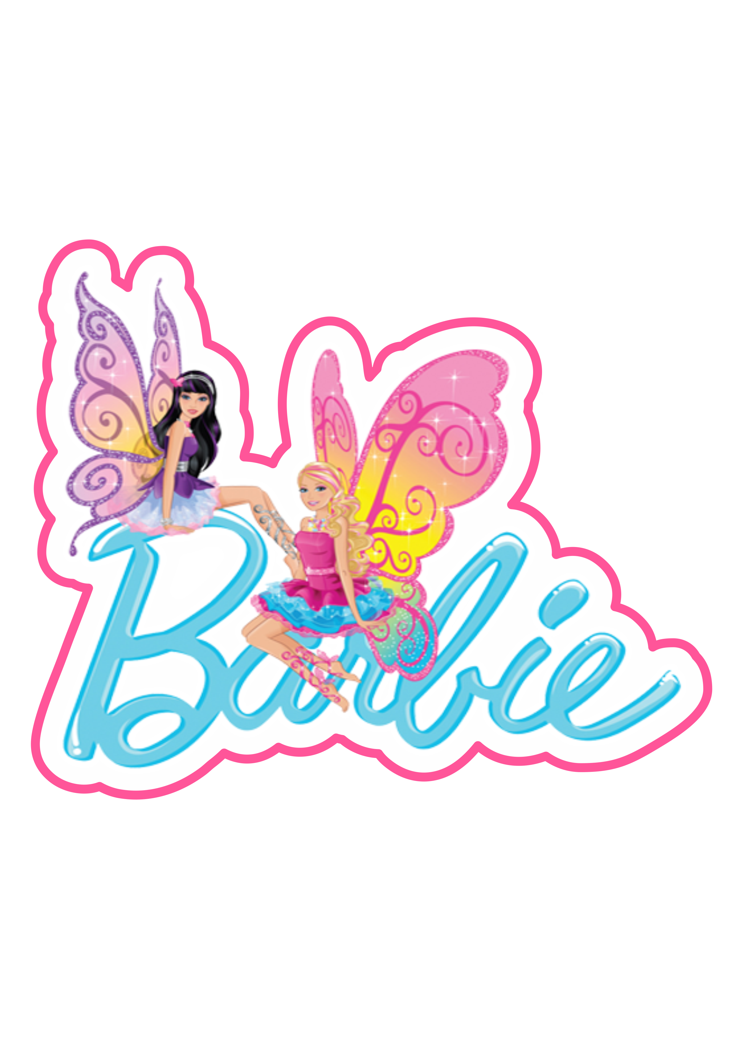 Barbie princesas borboletas imagem fundo transparente para designer e decorações png
