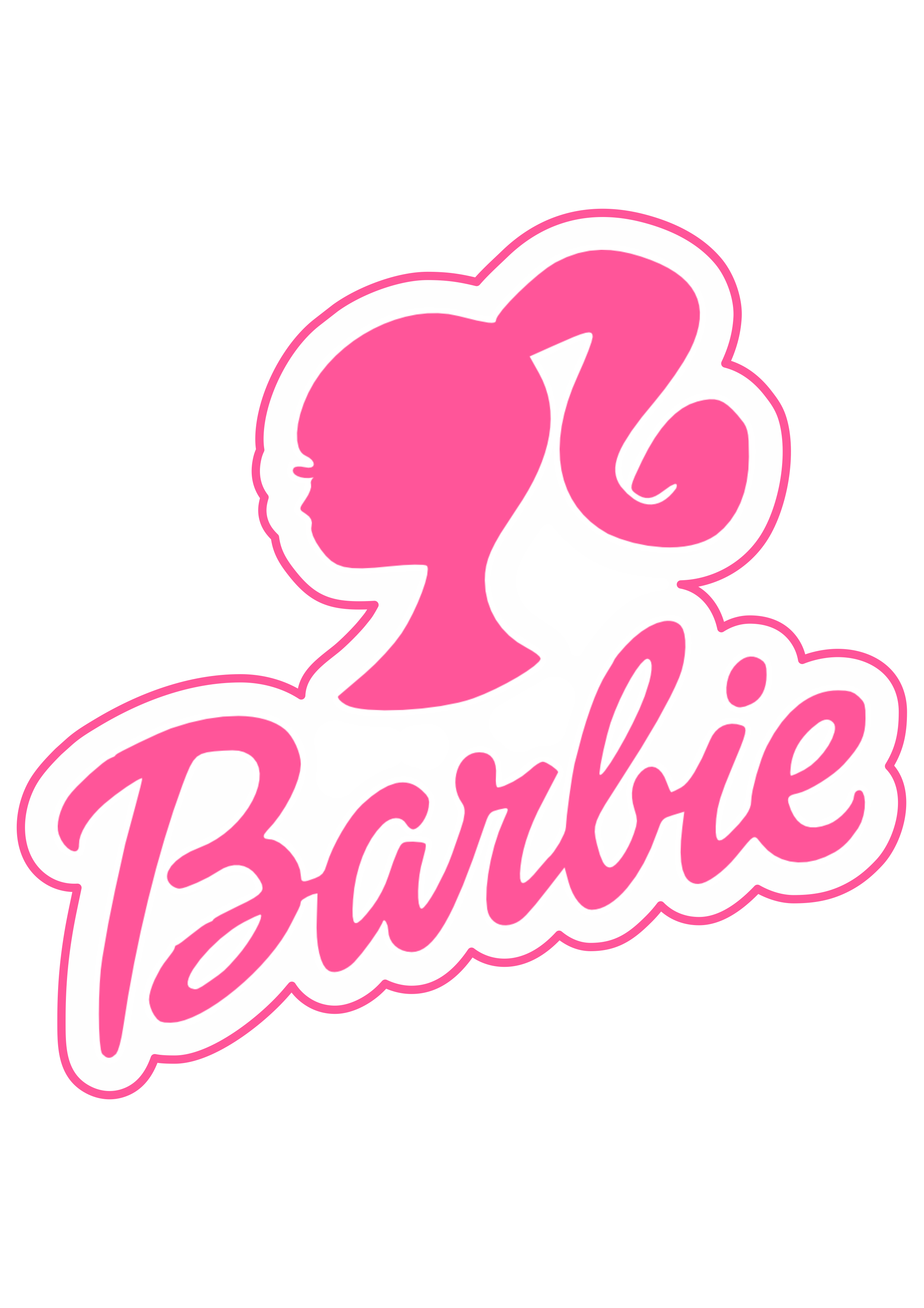 Barbie rosa logo marca ilustração ideal para decoração infantil png