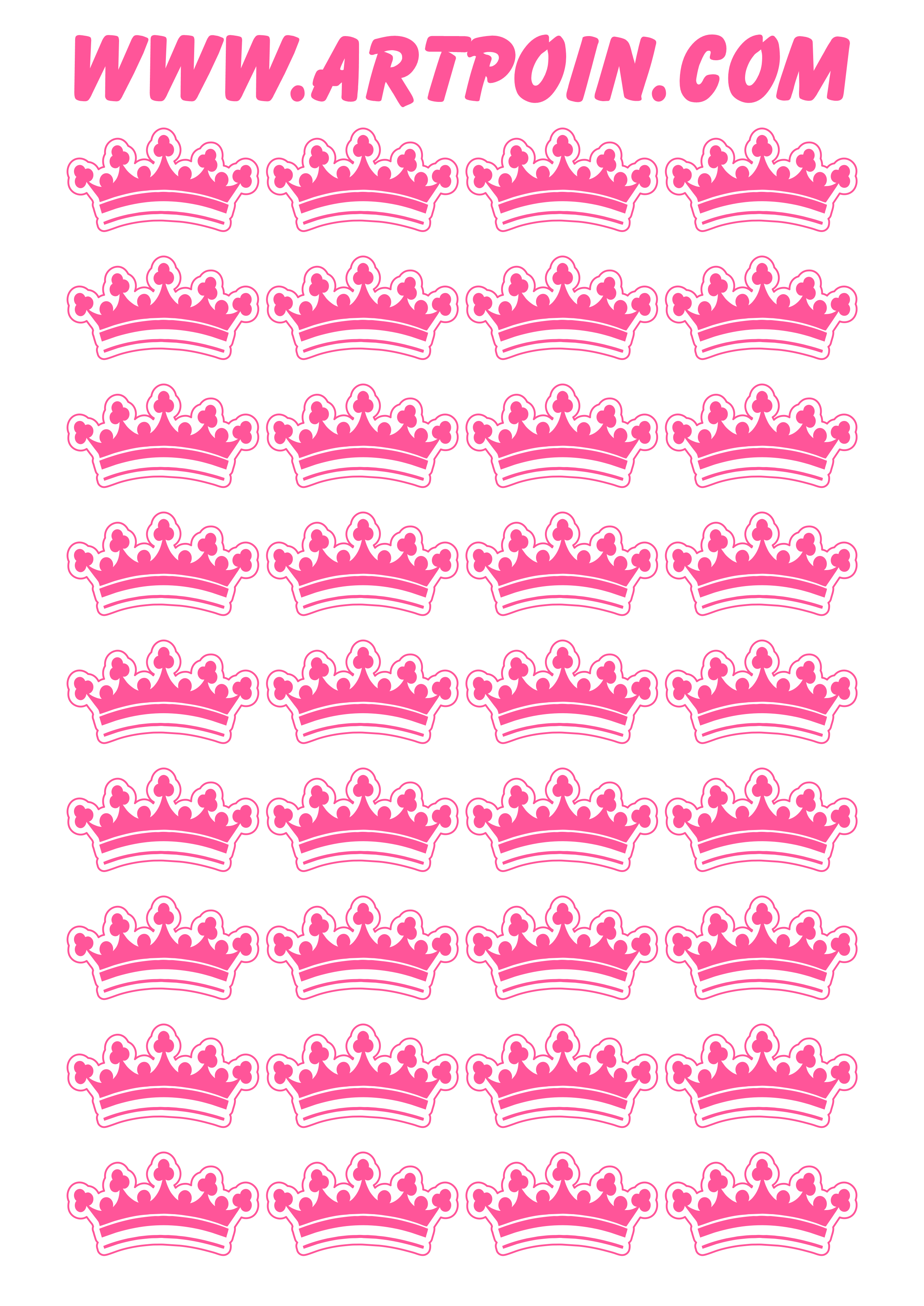 Coroa rosa cartela de adesivos fofinhos tags stickers 36 imagens png