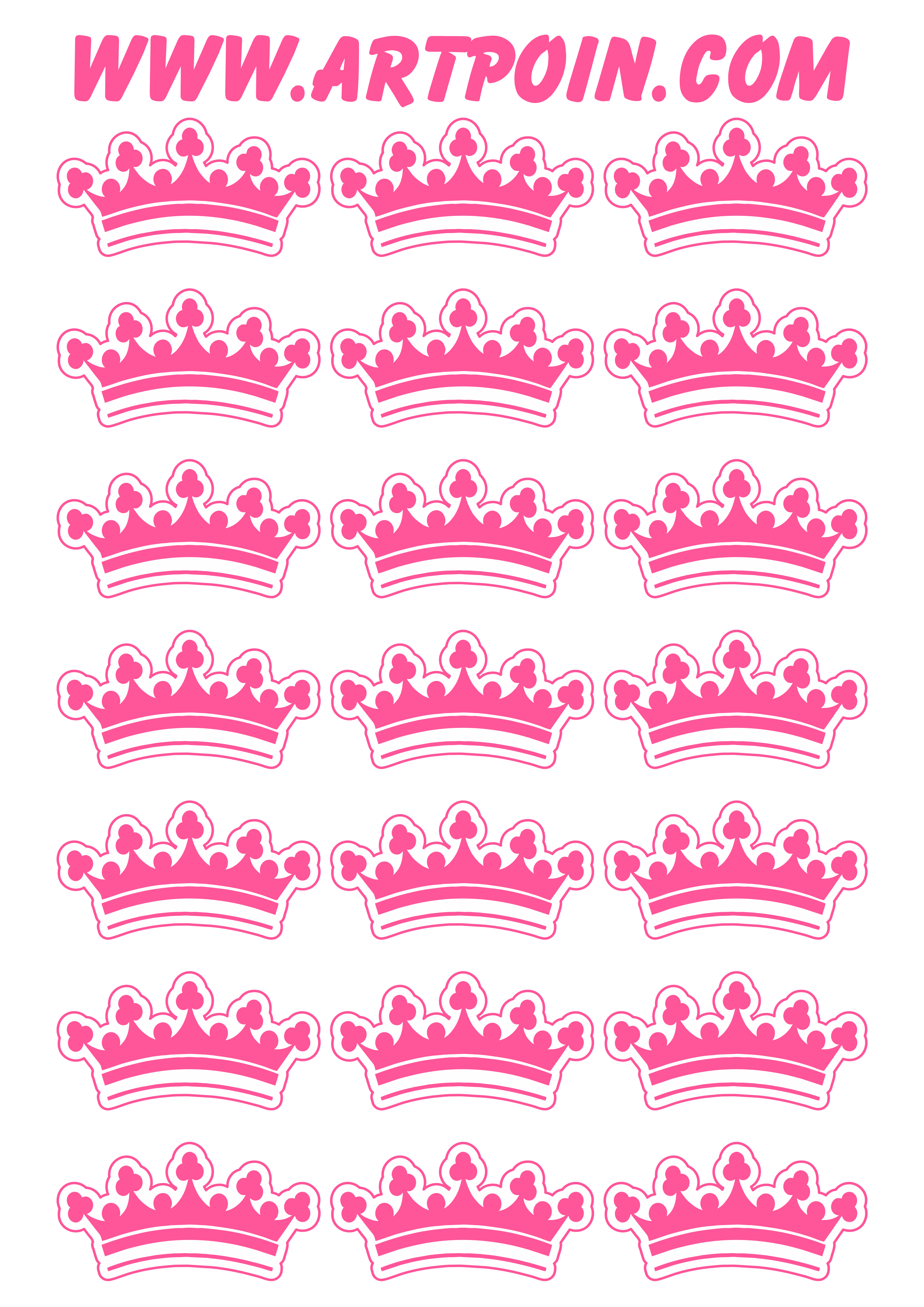 Coroa rosa cartela de adesivos fofinhos tags stickers 21 imagens png