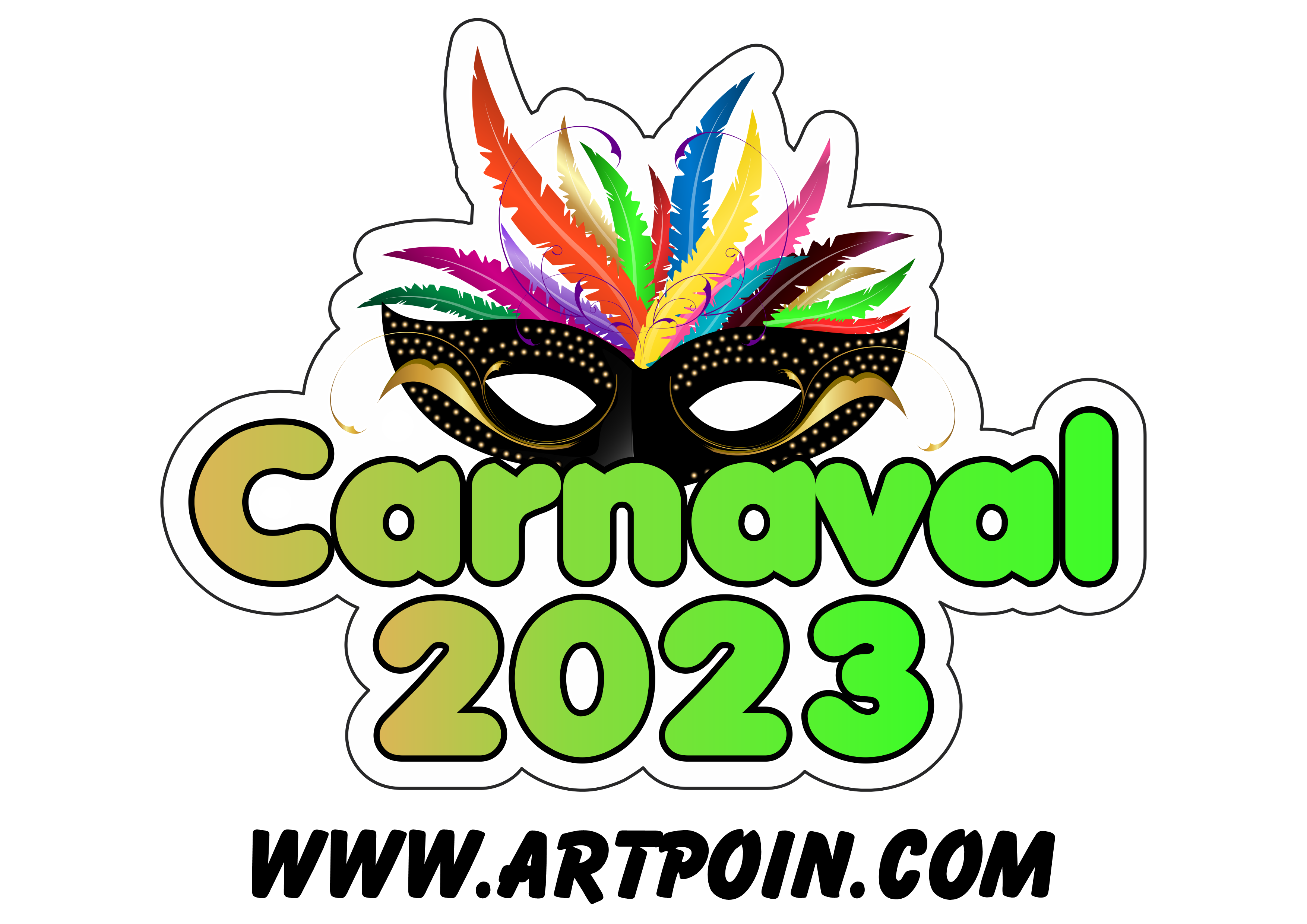 Carnaval 2023 logo grátis fundo transparente png