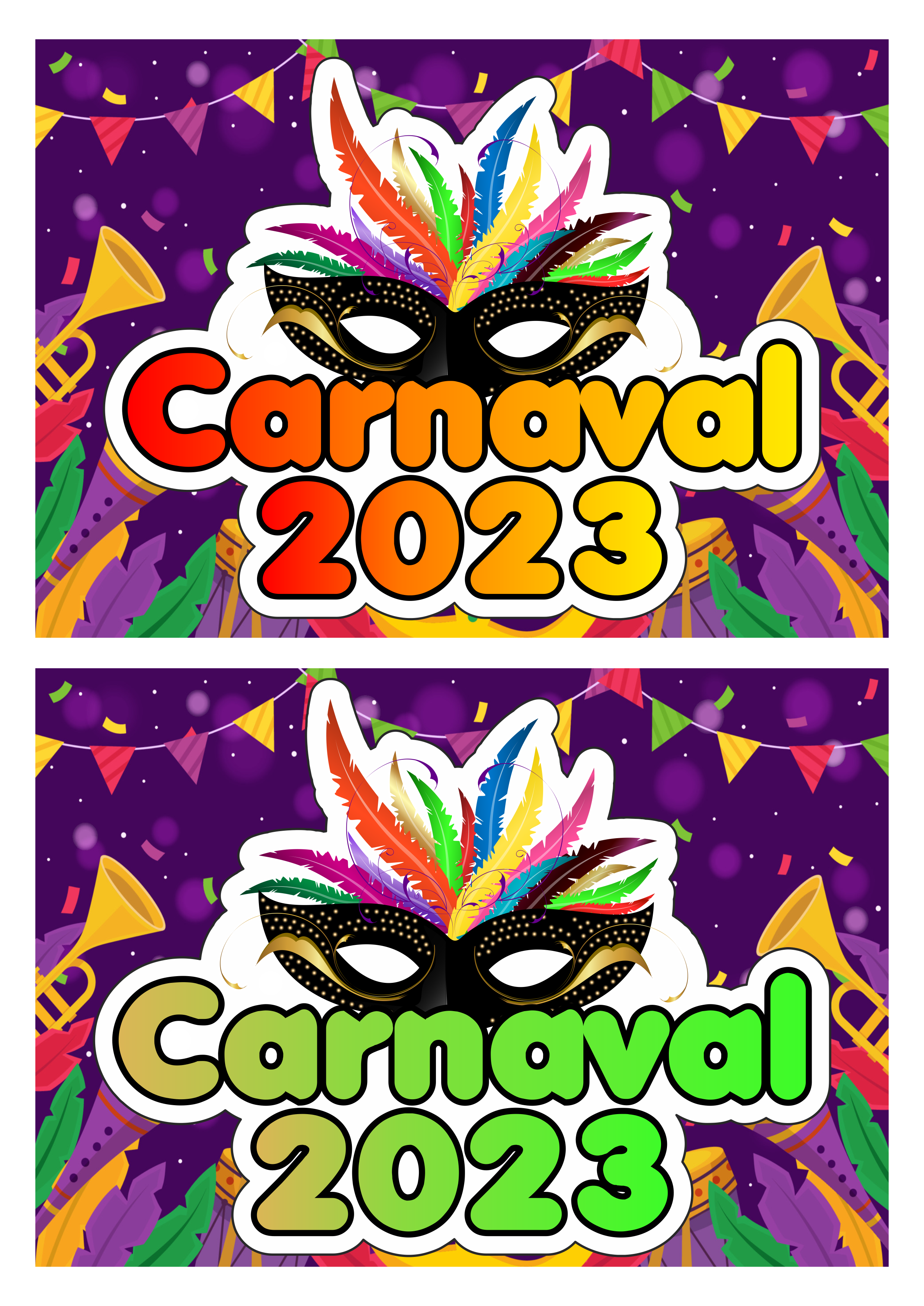 Carnaval 2023 painel para decoração de festa png