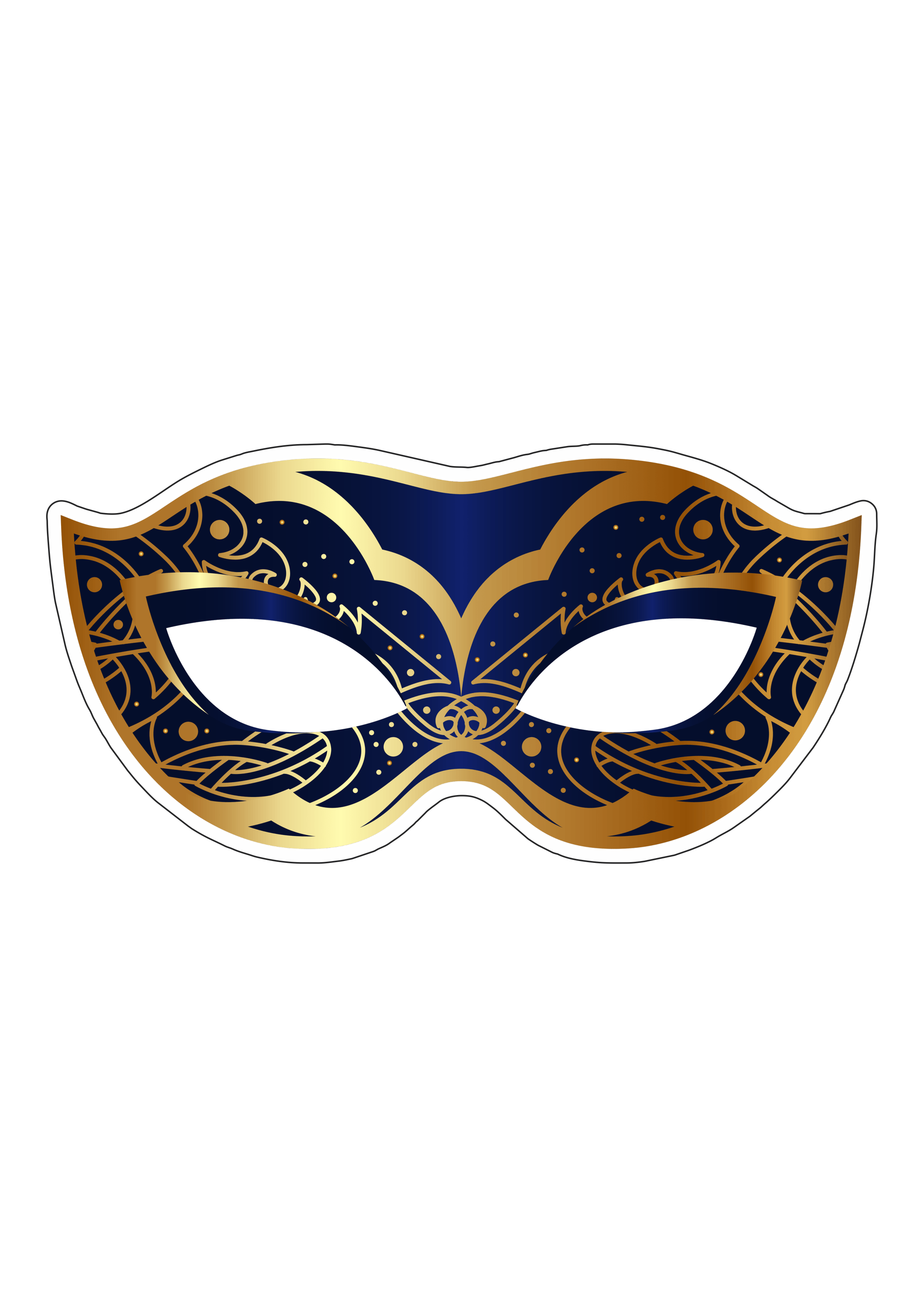 Máscaras de carnaval azul com dourado fundo transparente png