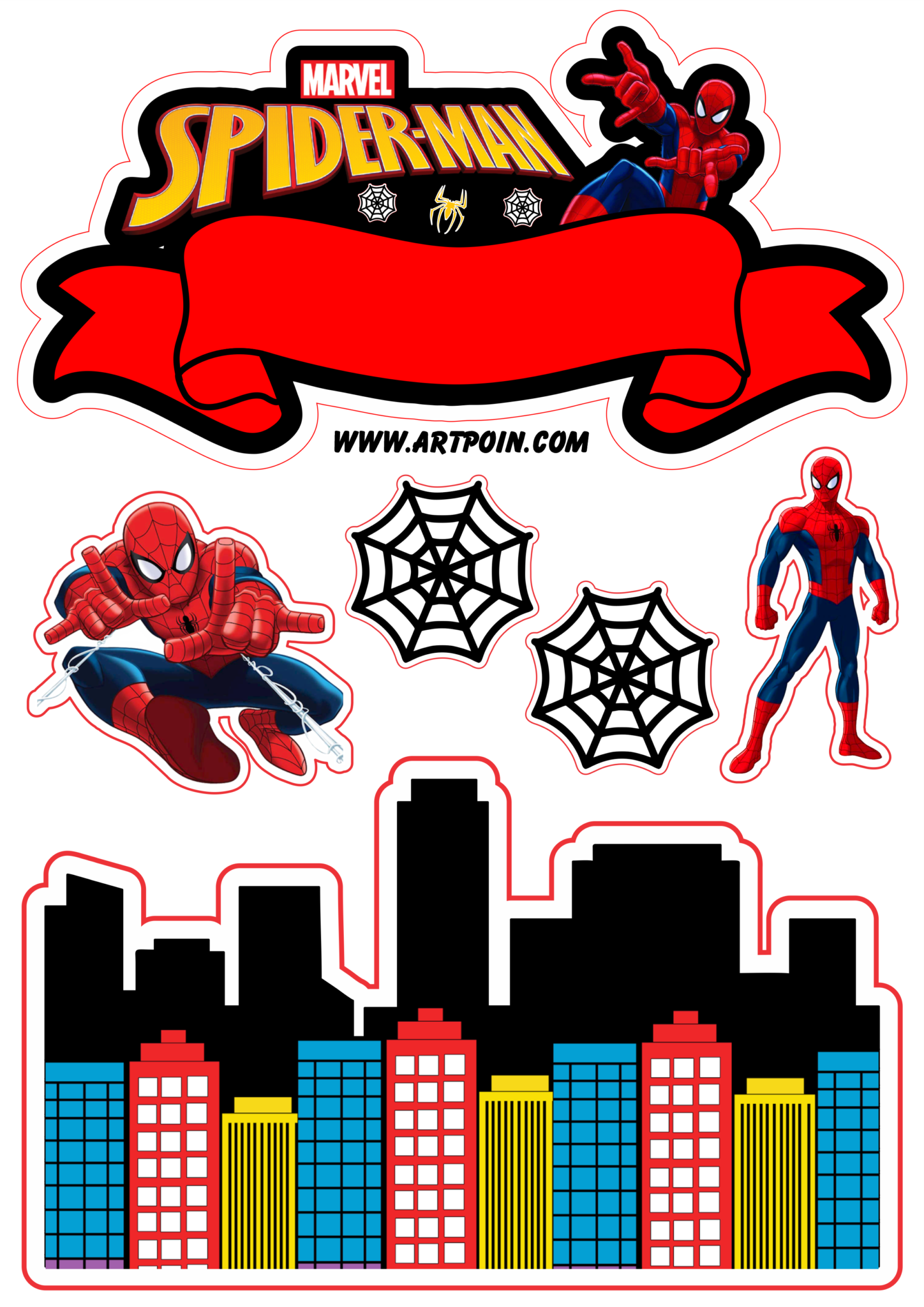 Homem Aranha Spider Man Ultimate Topo De Bolo Decoração De Festa Pronto Para Imprimir Png 5531