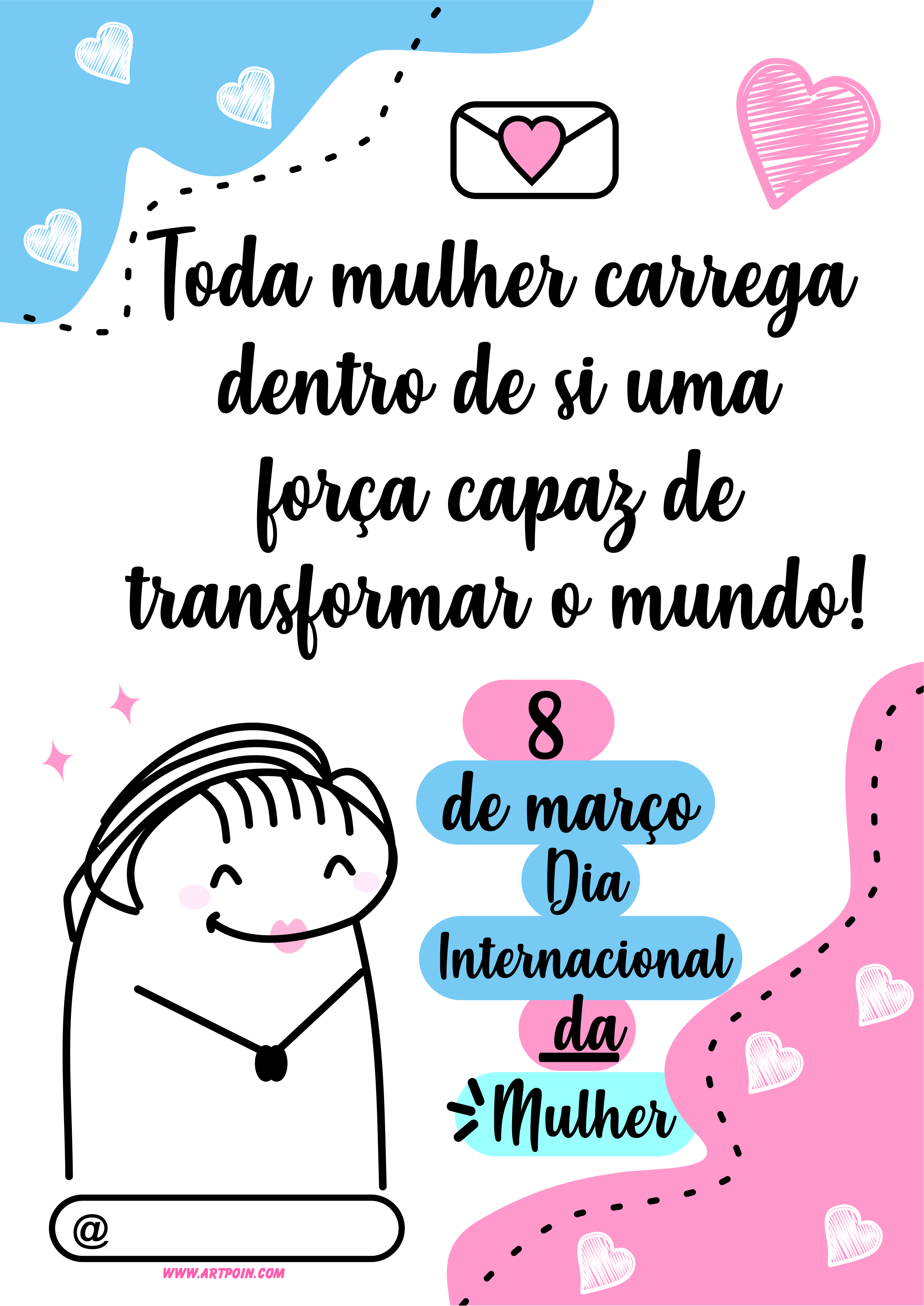 8 de março dia internacional da mulher cartãozinho para lembrancinhas e presentes png