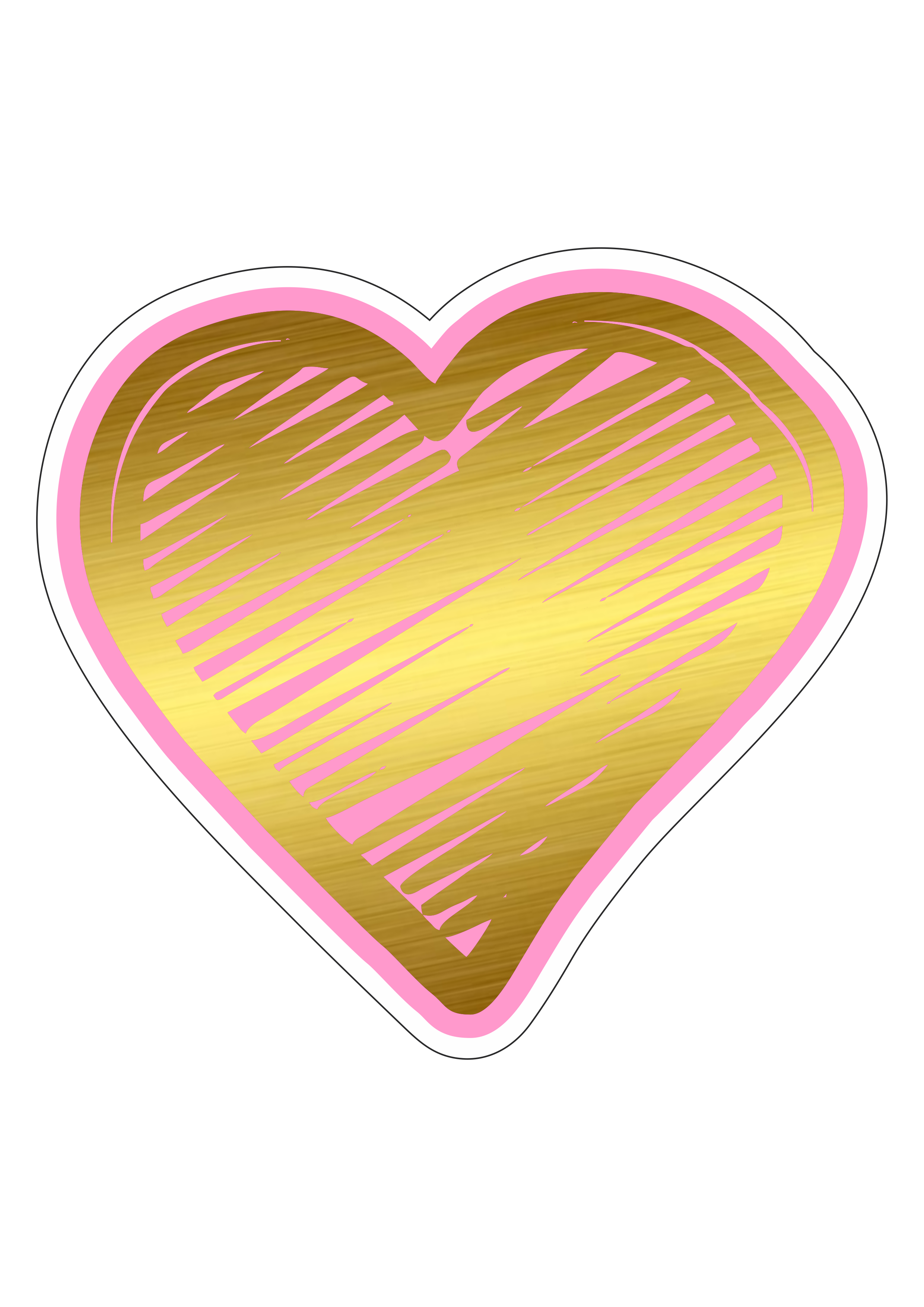 Coração rosa com dourado artes gráficas fundo transparente png