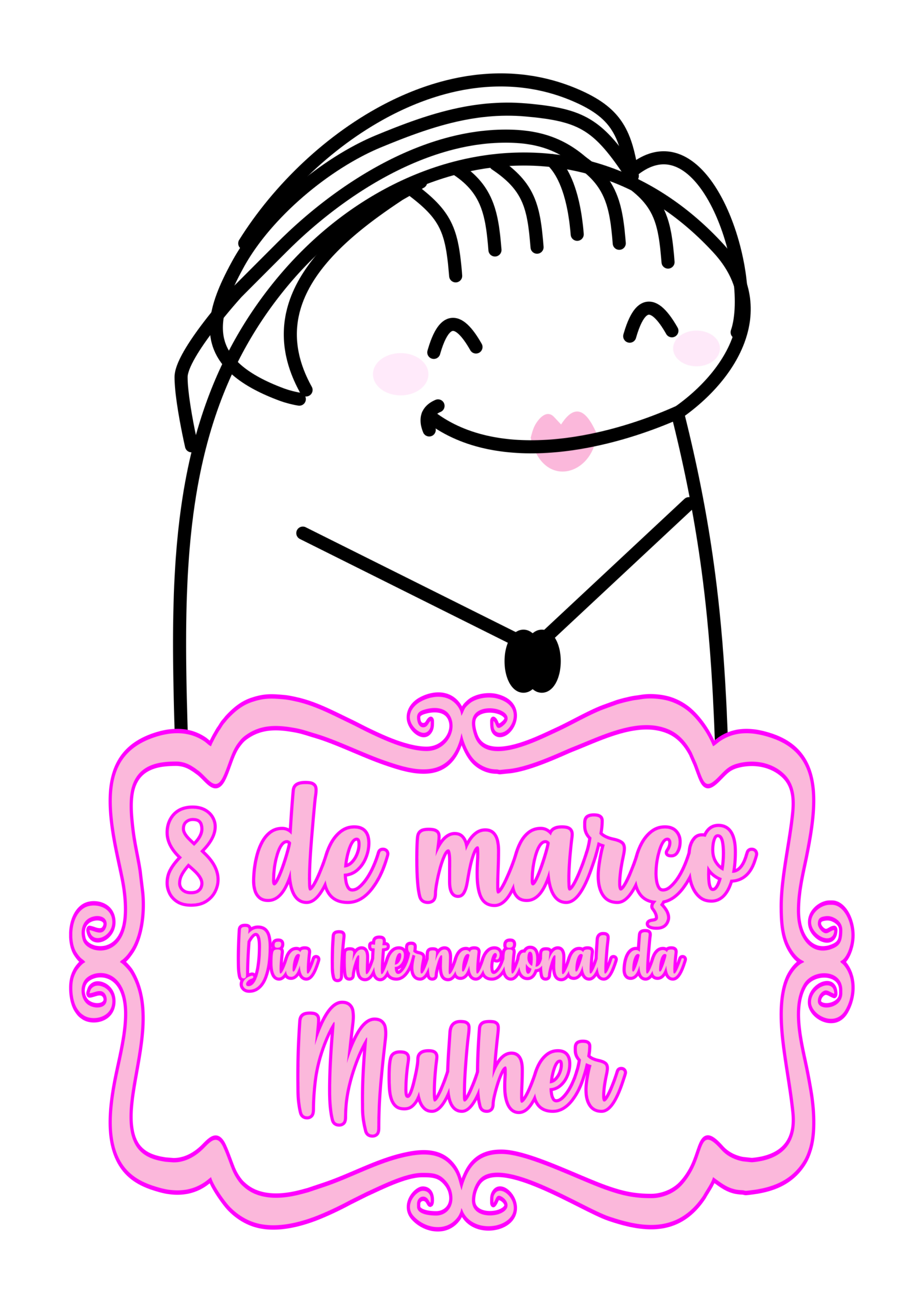 Dia internacional da mulher flork figurinha artes gráficas fundo transparente png