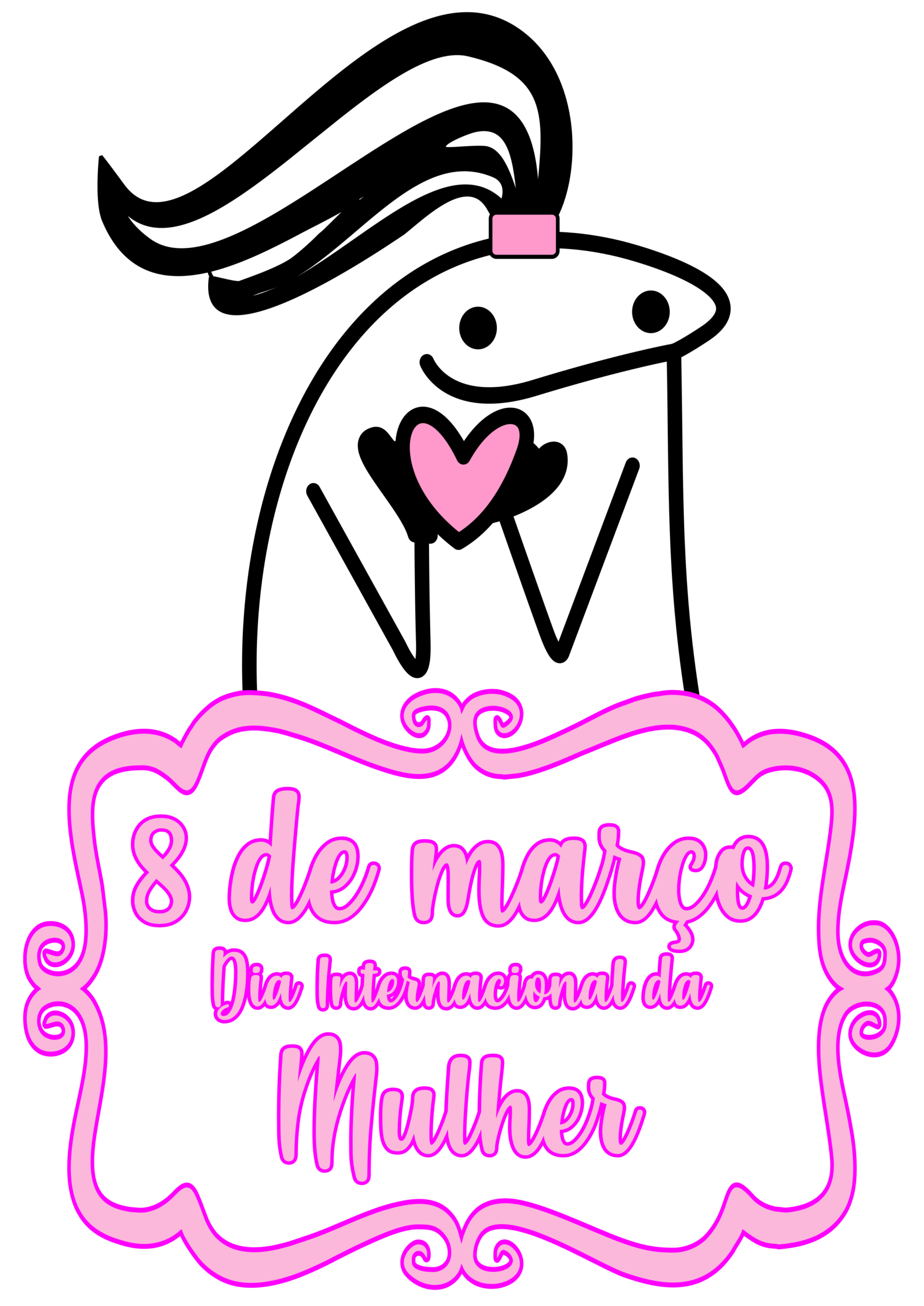 Figurinhas engraçadas dia internacional da mulher artes gráficas grátis mimos fofinhos png