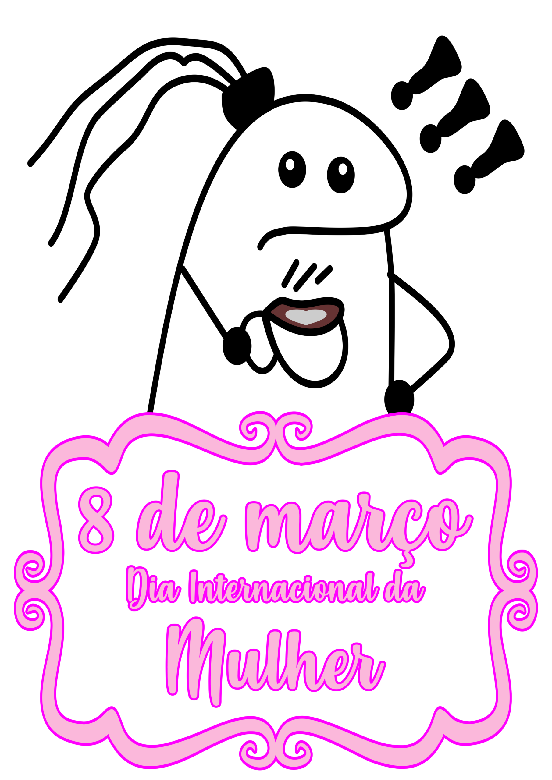 Figurinhas engraçadas dia internacional da mulher artes gráficas png