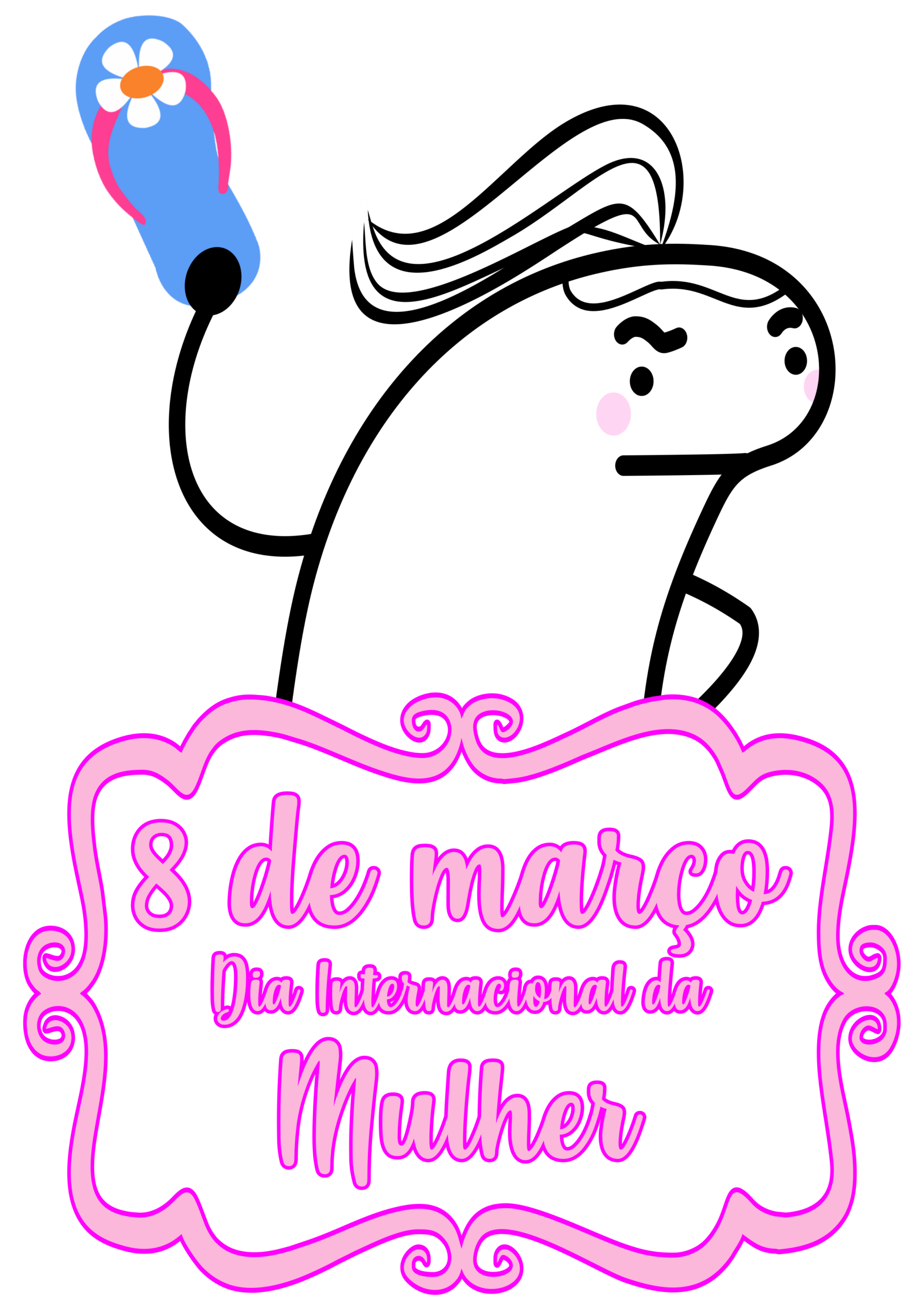 Figurinhas engraçadas dia internacional da mulher brava pronto para imprimir png