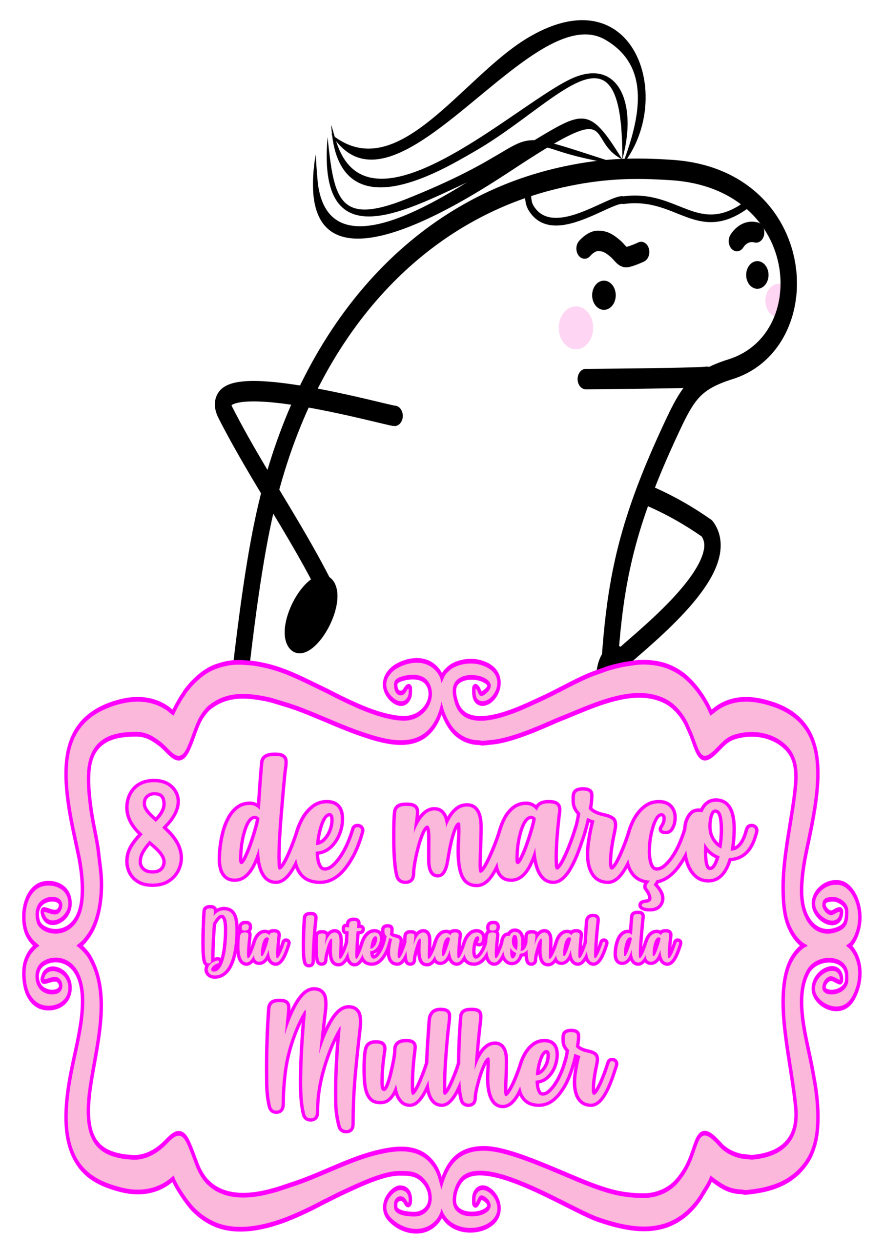 Dia internacional da mulher figurinha engraçada artes gráficas fundo transparente png