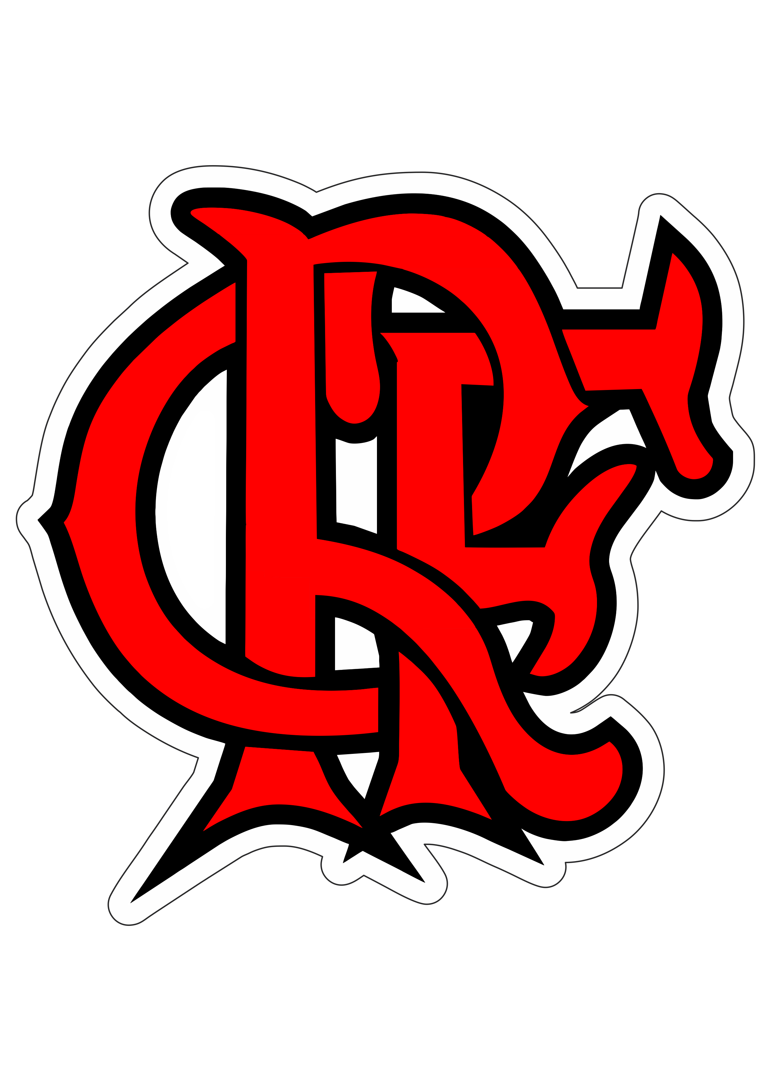 Flamengo clube de regatas logo imagem com contorno e fundo transparente png
