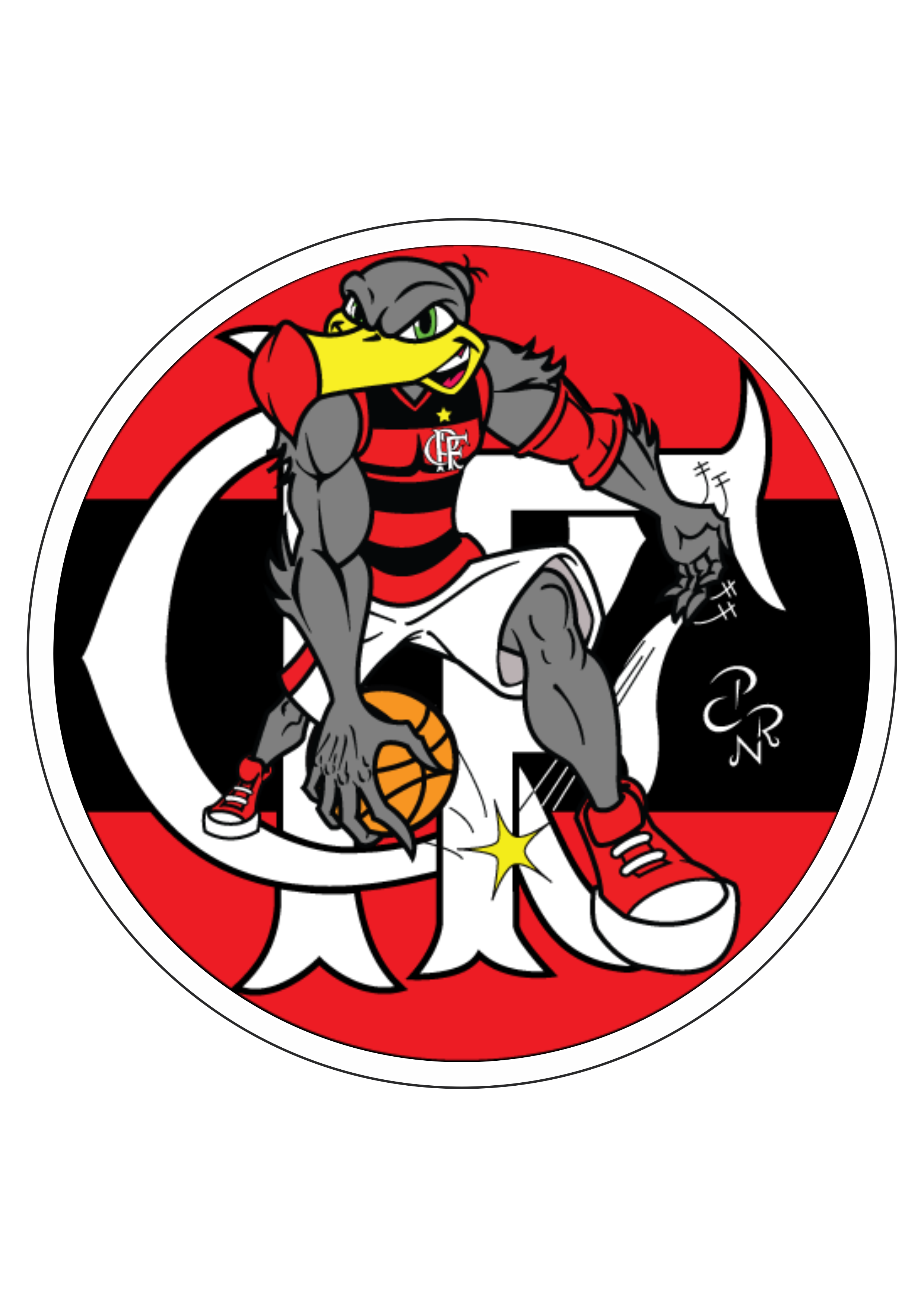 Flamengo clube de regatas logo imagem com contorno e fundo transparente basquete png