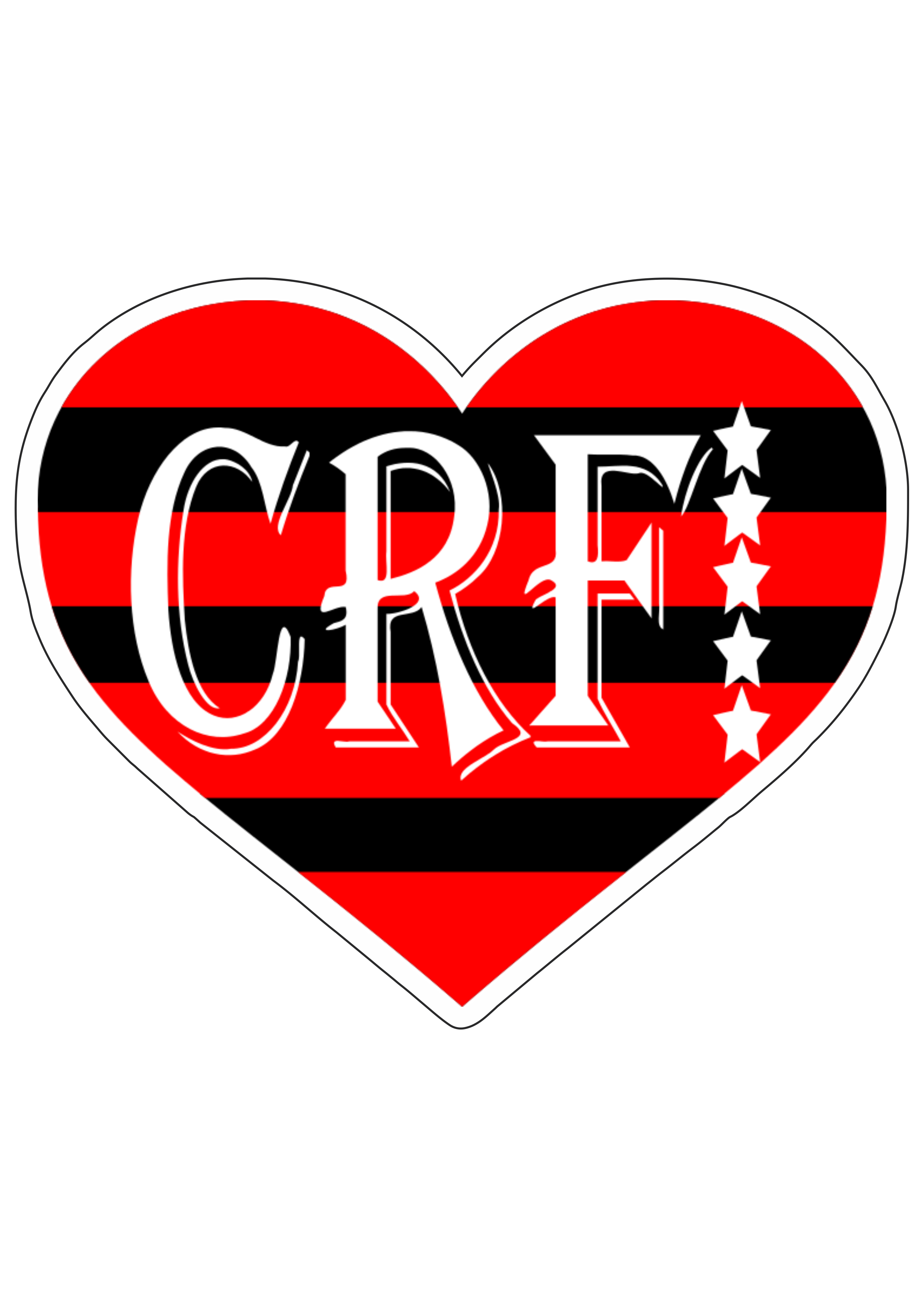 Flamengo clube de regatas logo coração rubro negro fundo transparente png