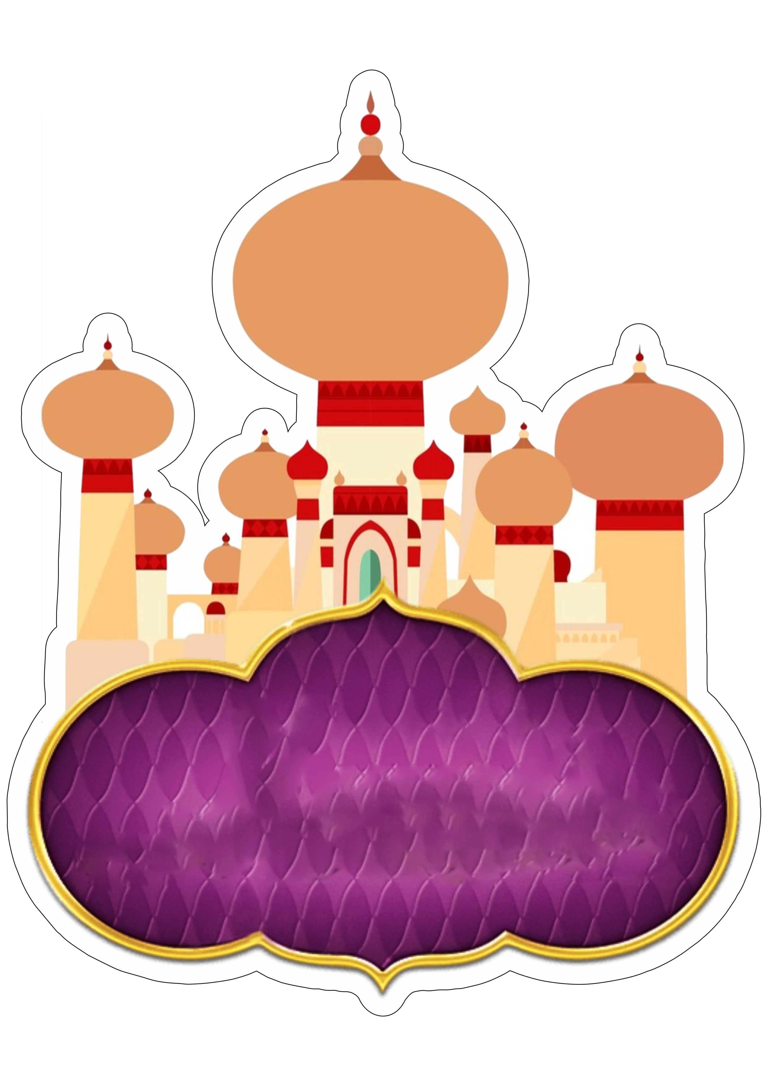 Princesa Jasmine topo de bolo Castelo do Aladdin decoração de festa de aniversário png