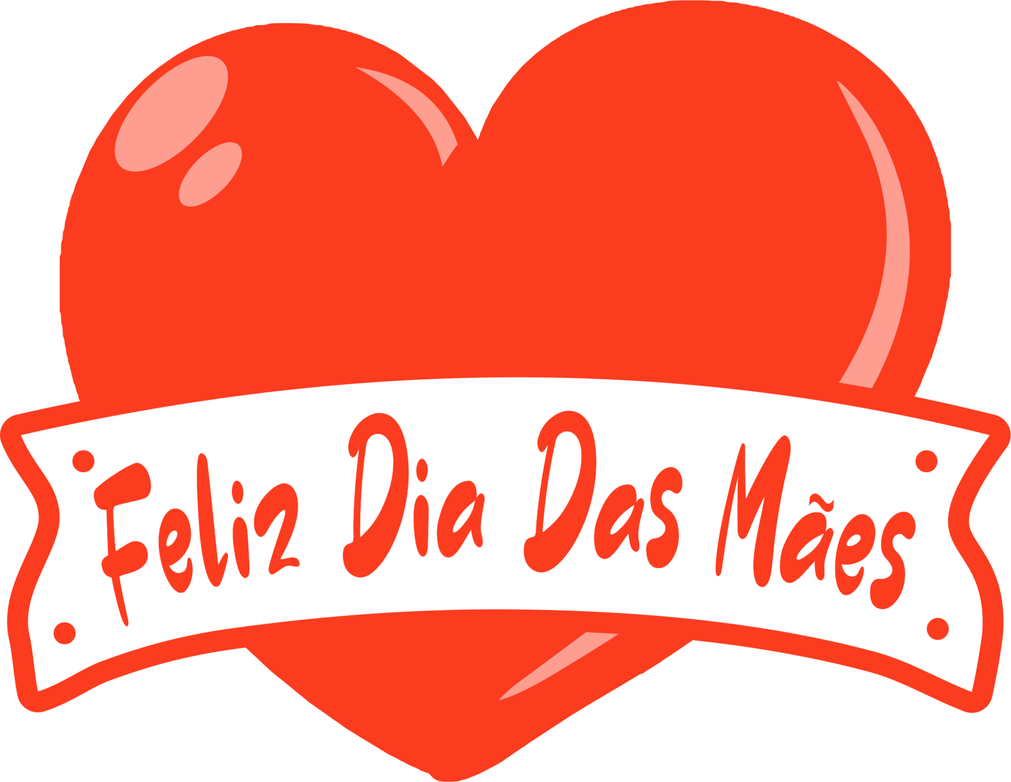 Dia Das Mães Coração Com Faixa Png