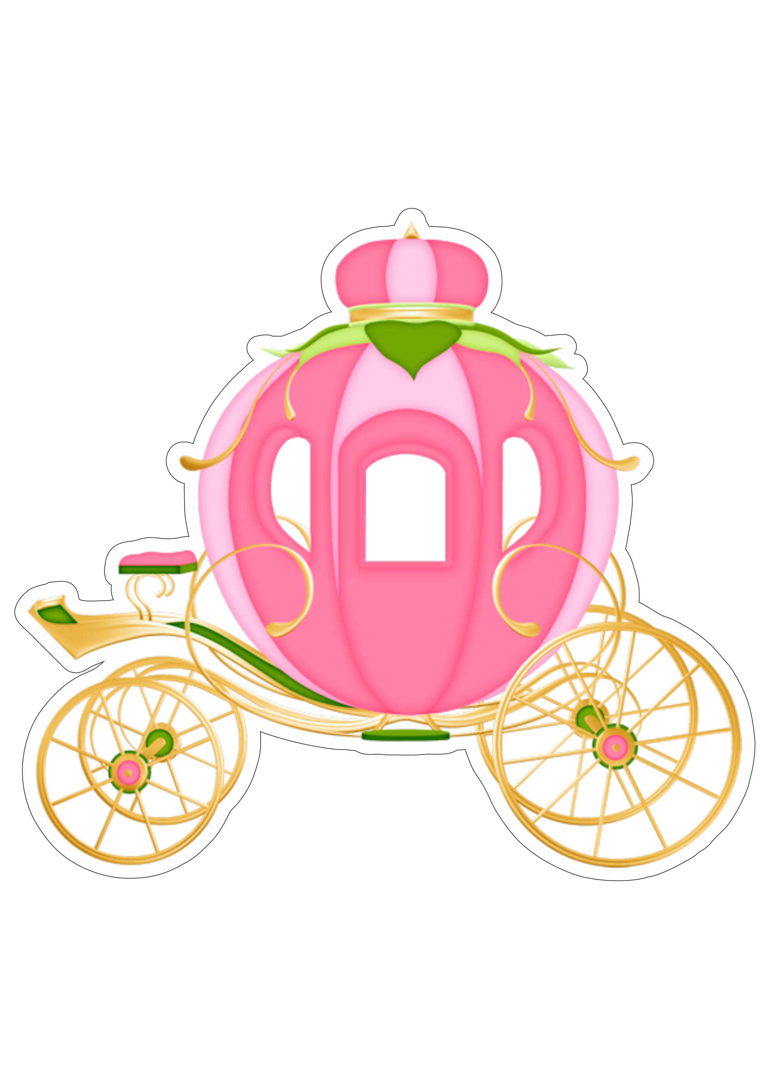 Carruagem rosa ilustração princesas disney png
