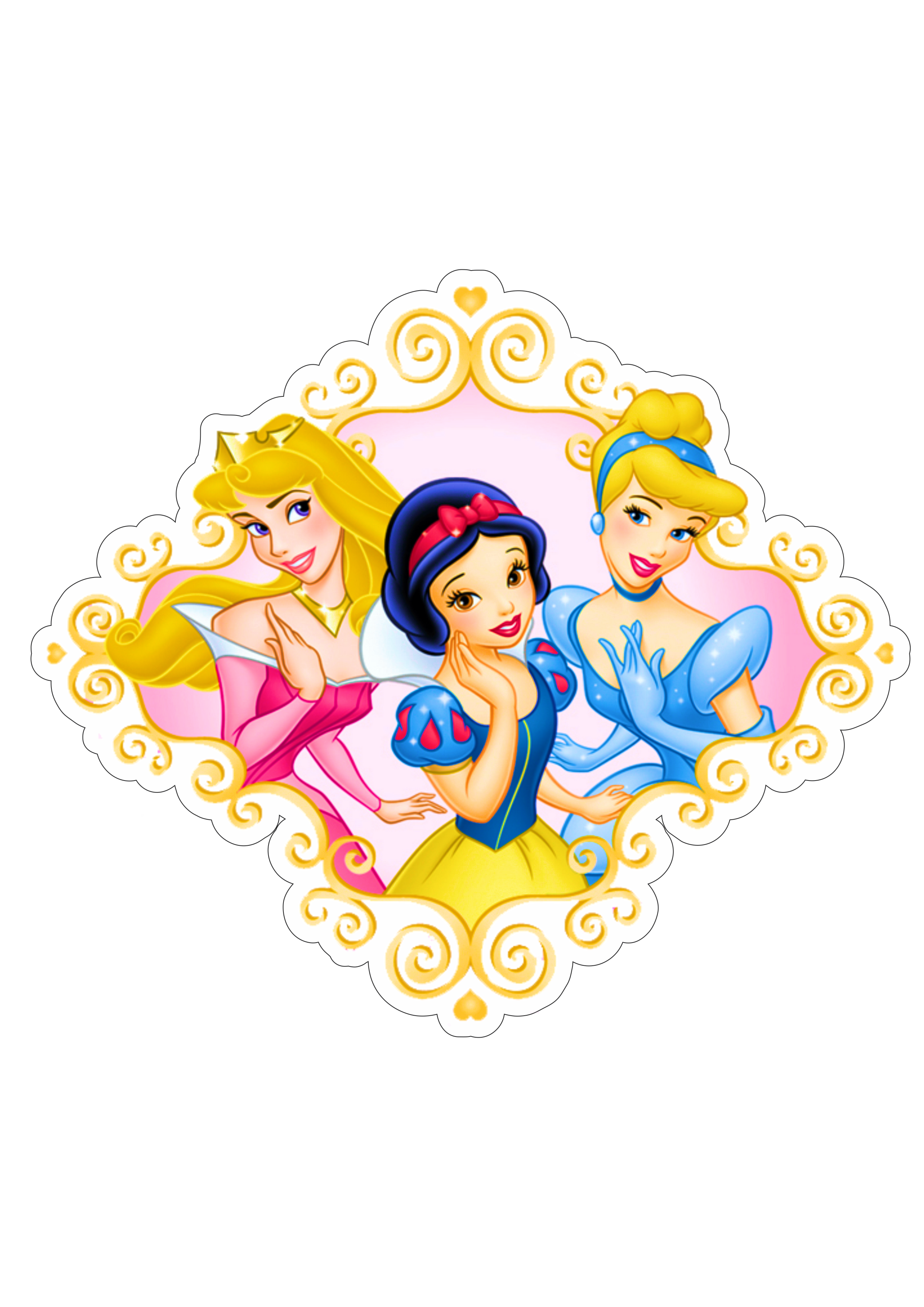 Disney princesas logomarca Cinderela Branca de neve Bela fundo transparente png