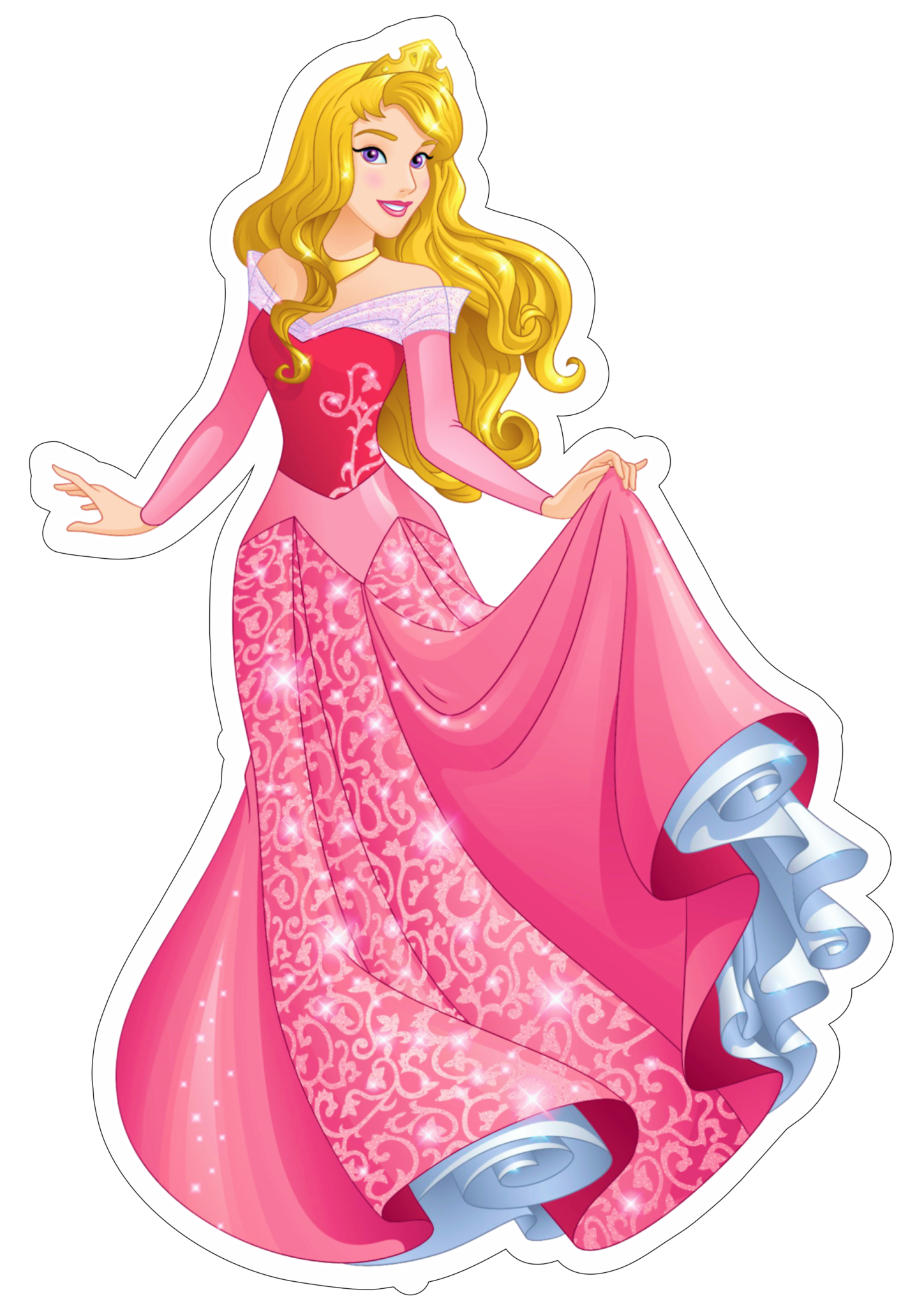Princesas Disney Aurora Vestido Brilhante Fundo Transparente Png