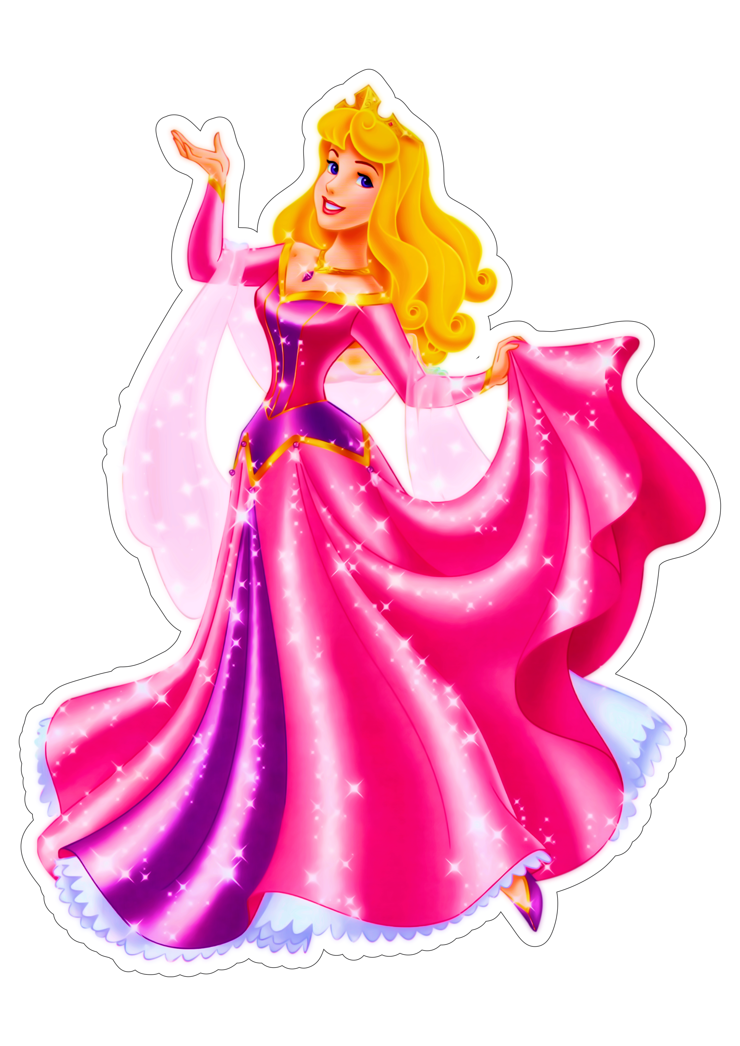 Aurora Princesas disney personagem fictício vestido rosa brilhante ilustração png