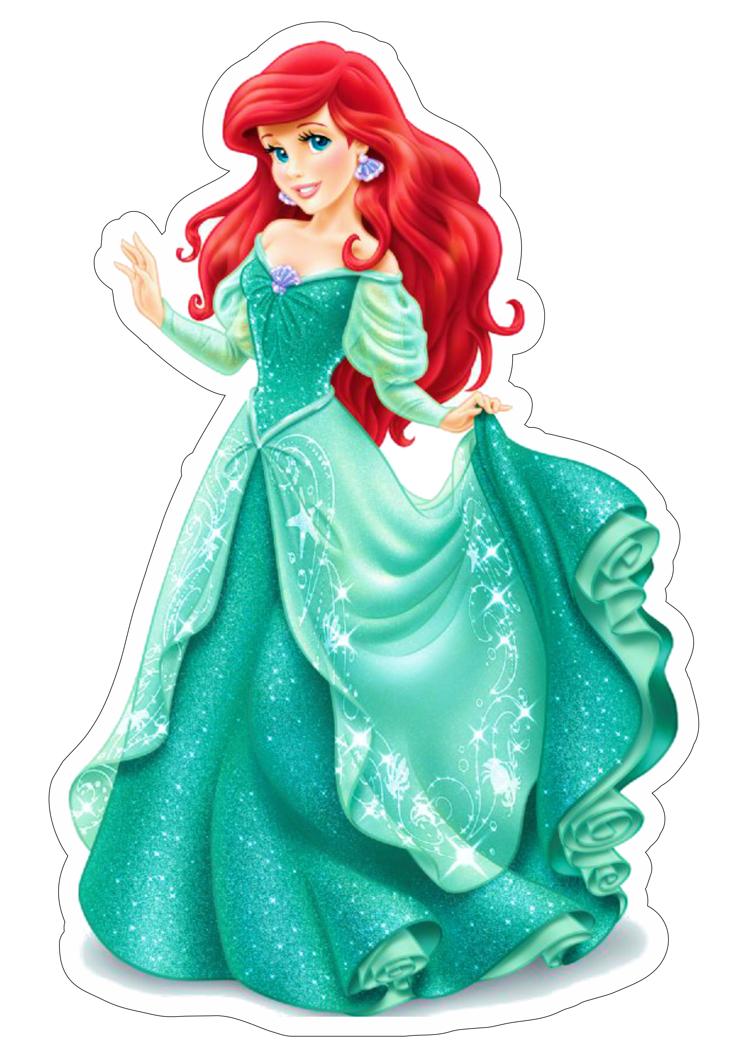 Ariel a pequena sereia Princesas disney vestido verde png