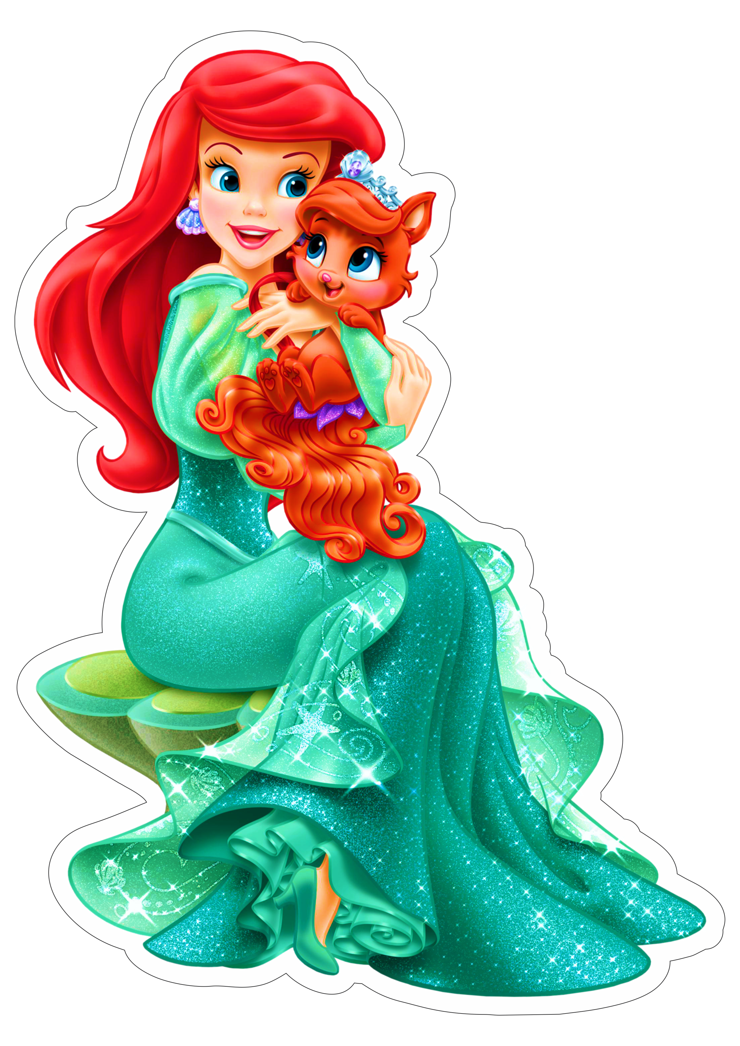 Ariel com cavalinho princesas disney imagem fundo transparente alta qualidade png