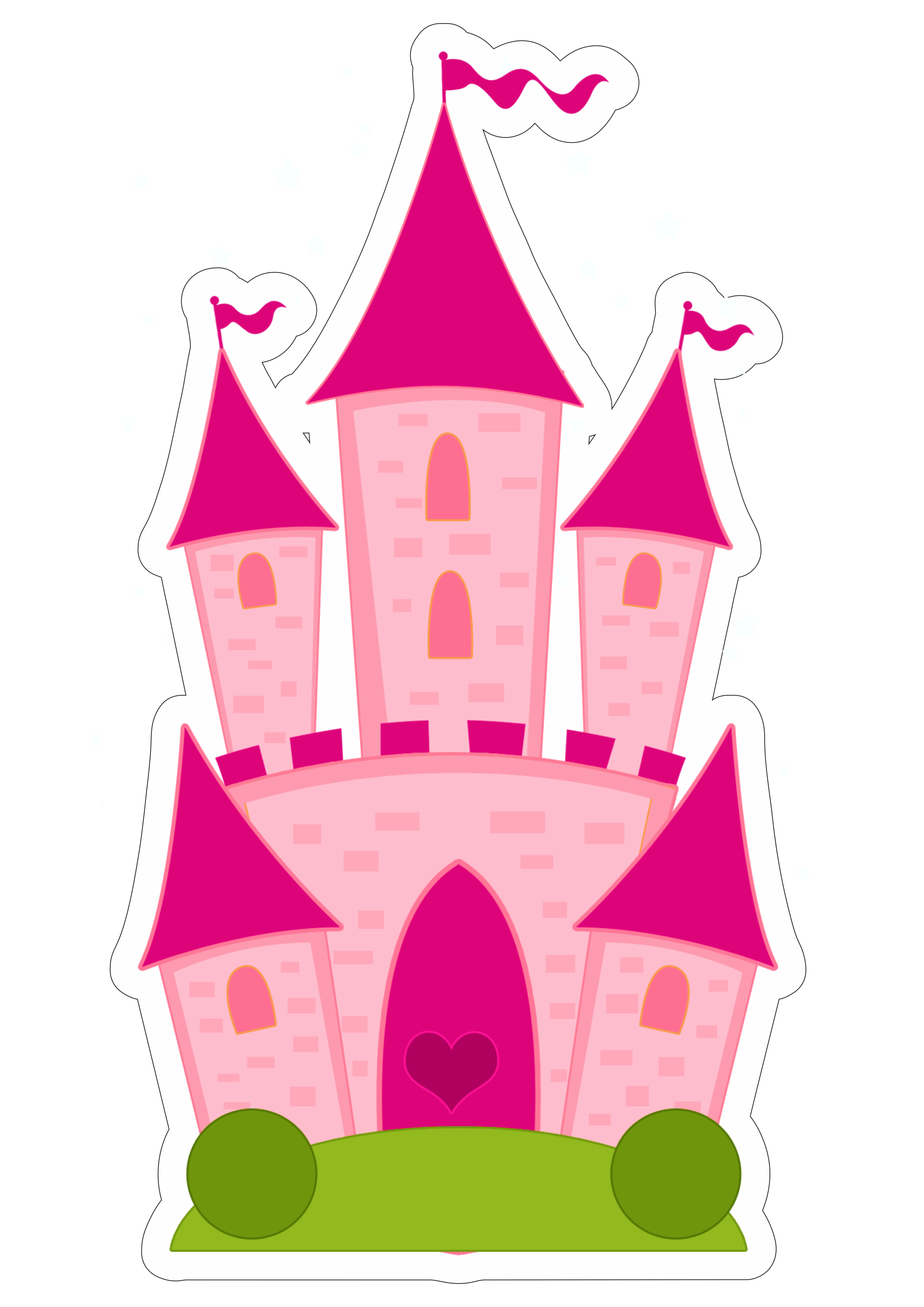 Castelo rosa princesas disney ilustração png