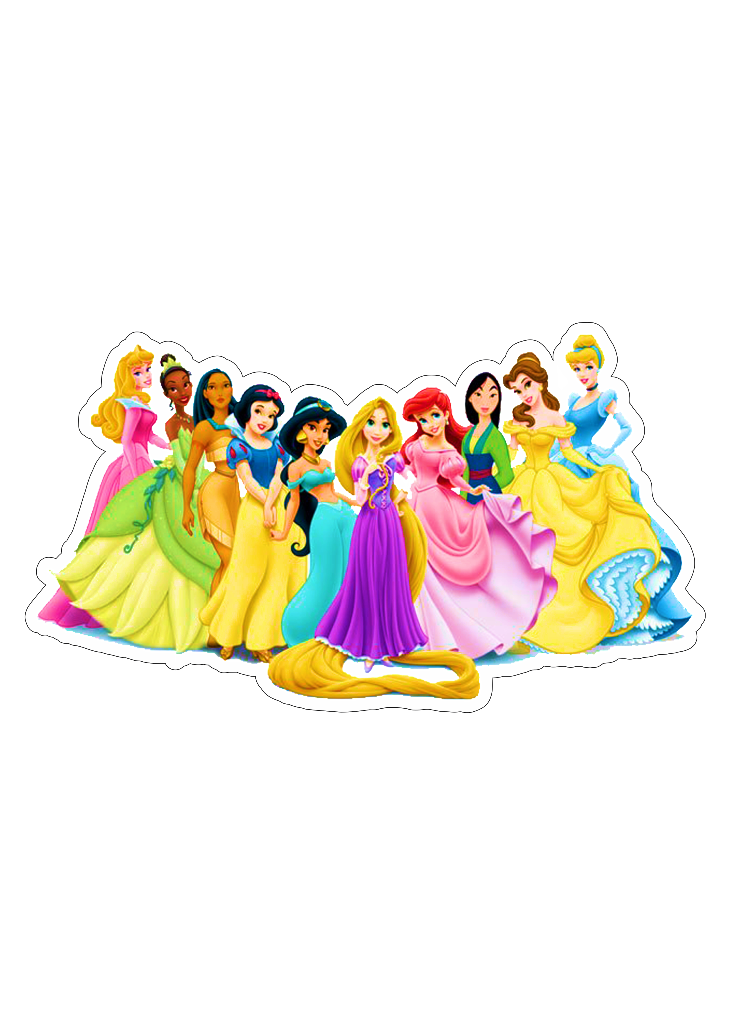 Princesas Disney centro de mesa fundo transparente png