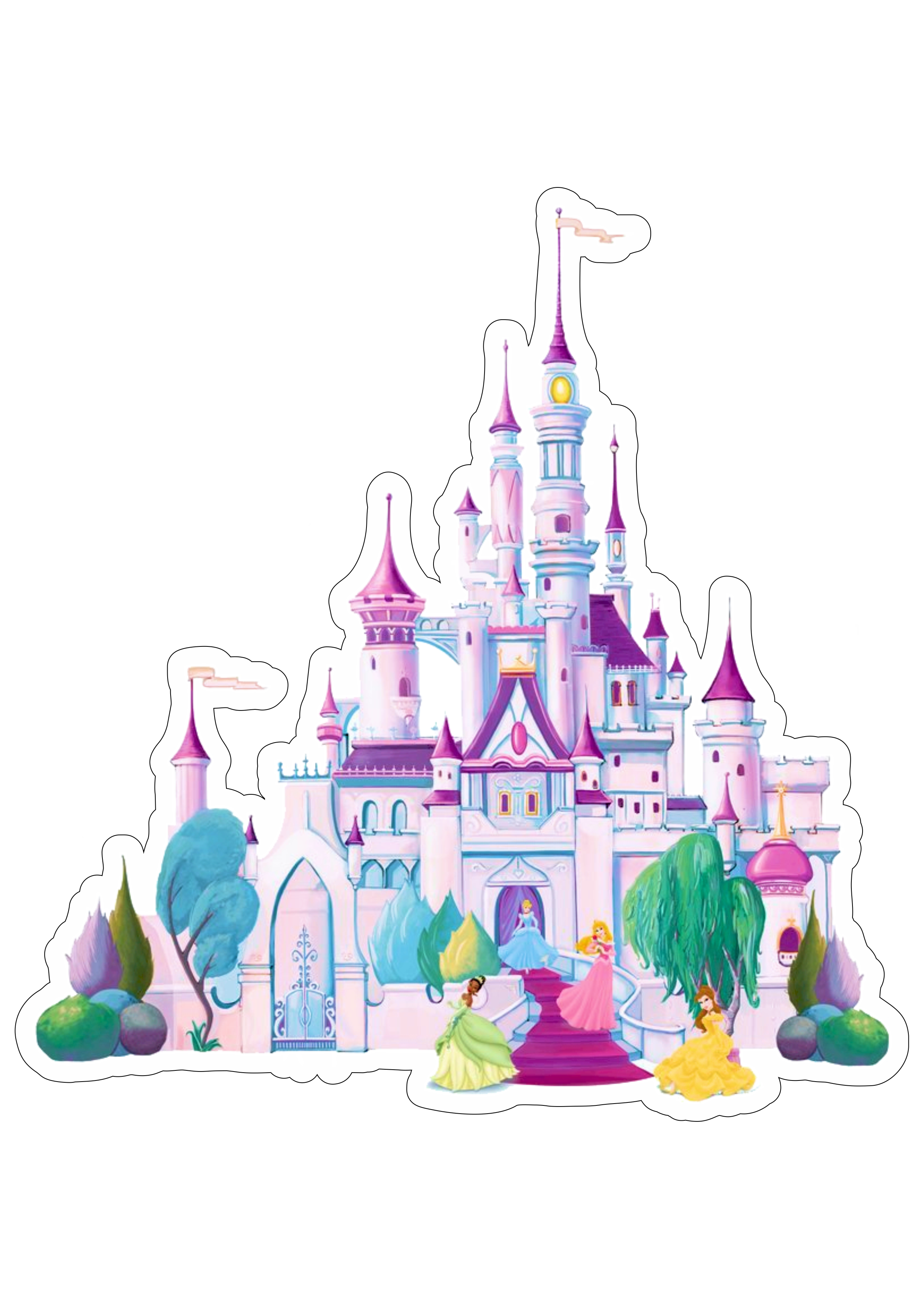Princesas disney Castelo rosa parque temático ilustração png