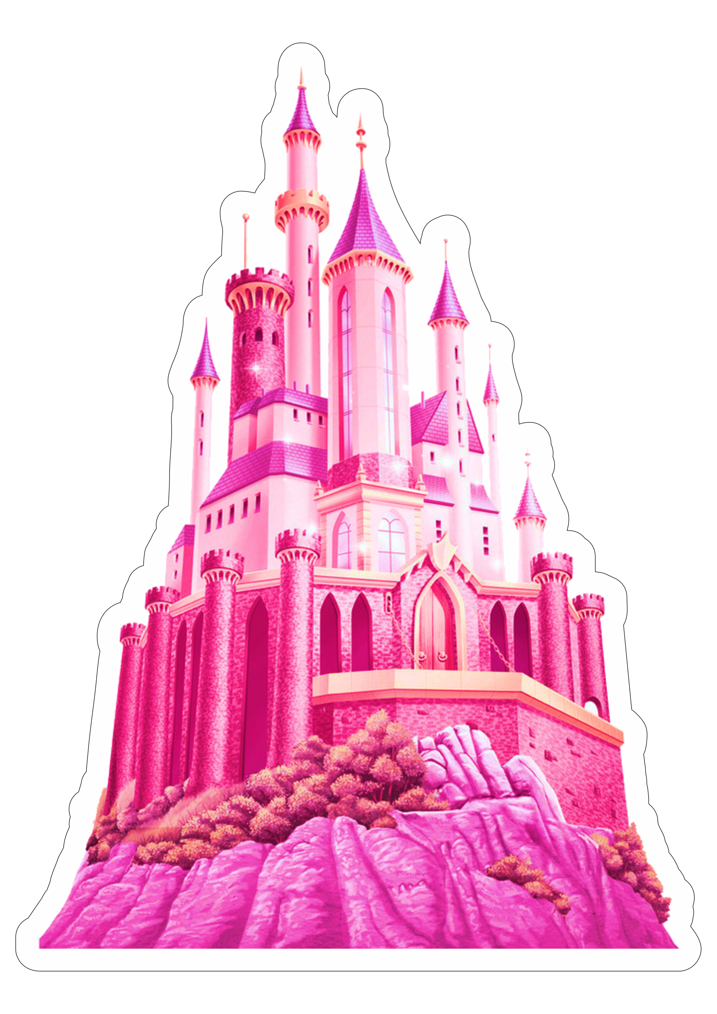 Princesas disney Castelo rosa parque temático ilustração free png