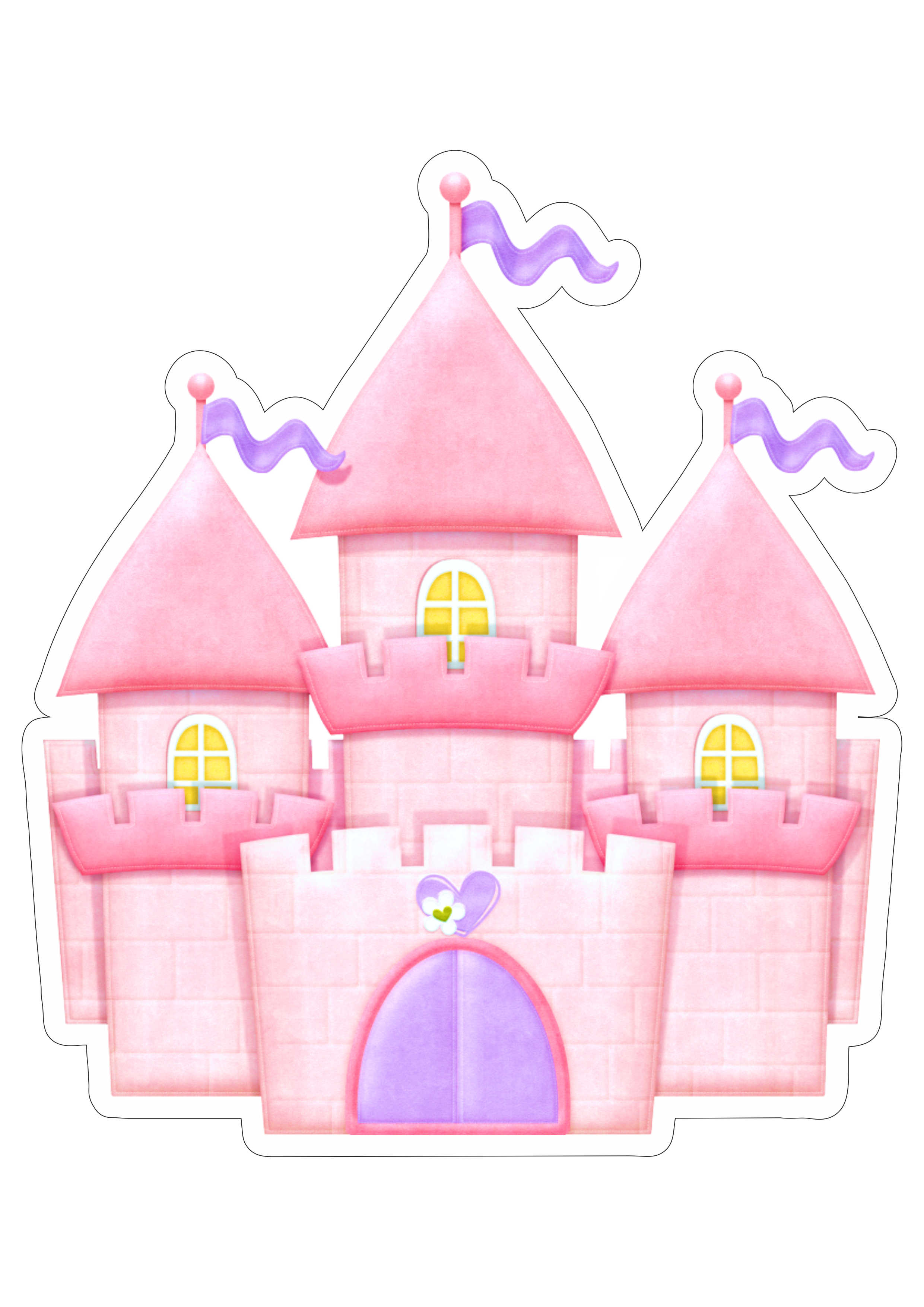 Princesas disney Castelo cute rosa parque temático ilustração png