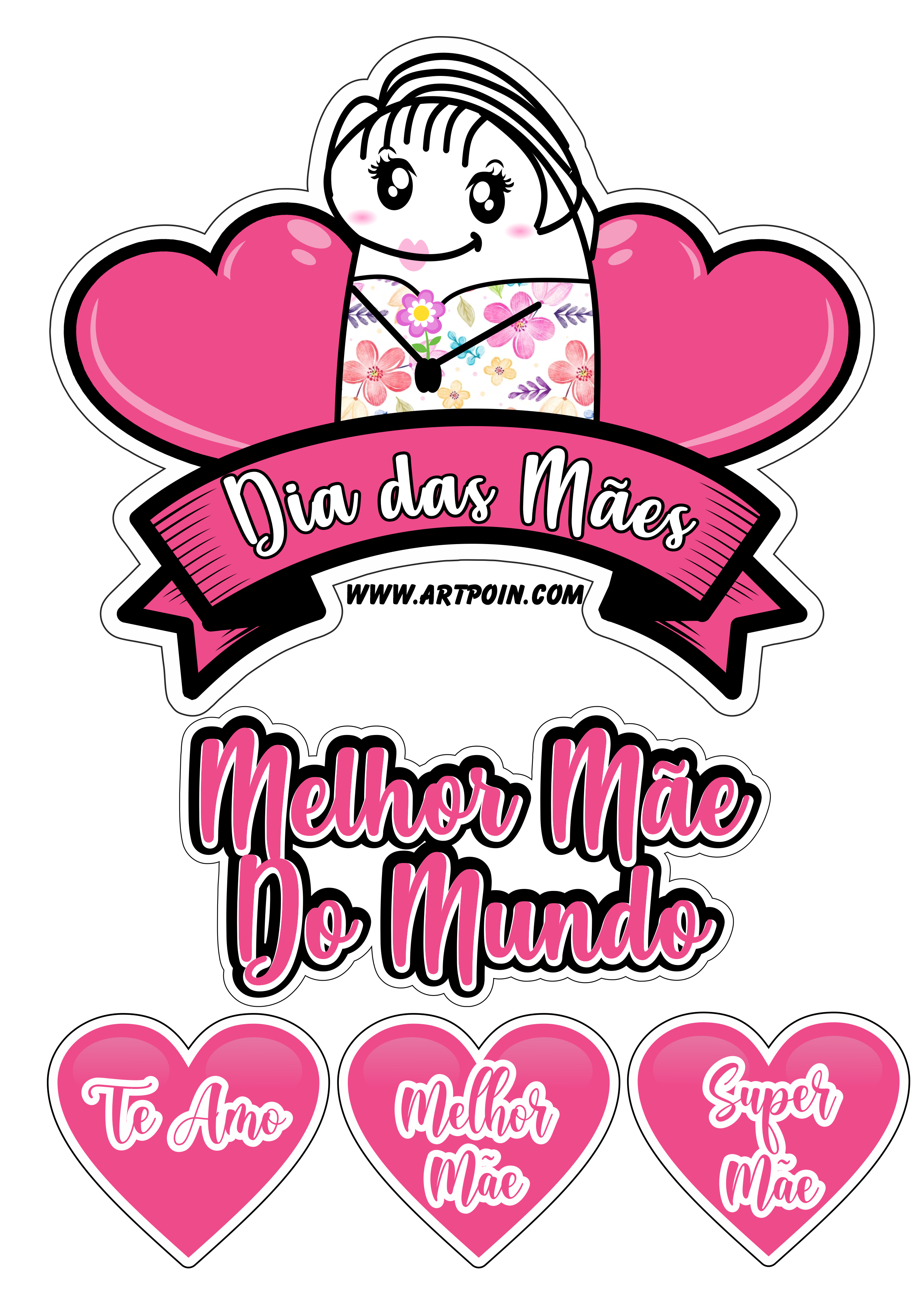 Dia Das M Es Topo De Bolo Flork Decora O Papelaria Melhor M E Do Mundo Png