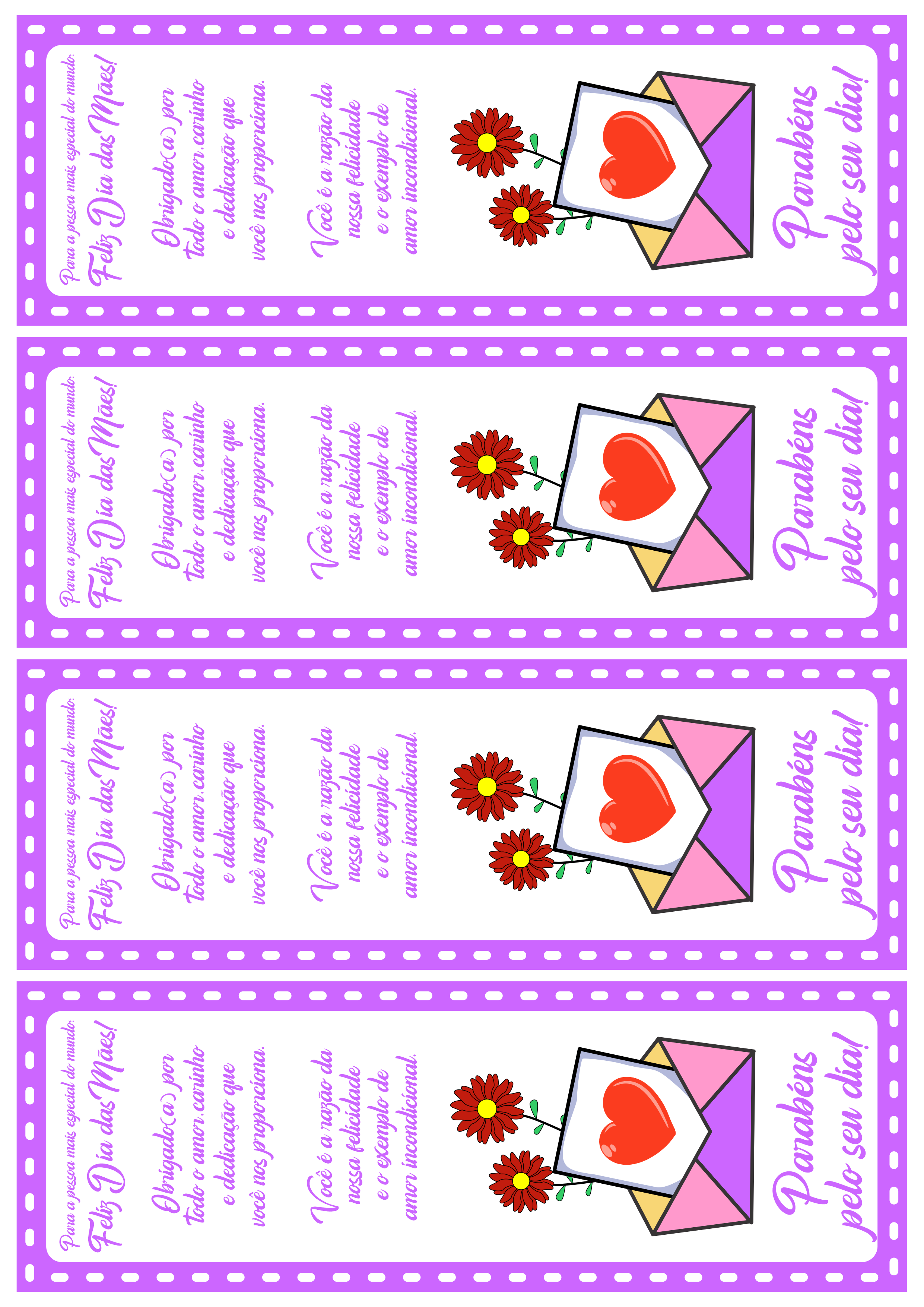 Dia das mães cartões de agradecimento grátis para imprimir papelaria criativa 4 imagens png