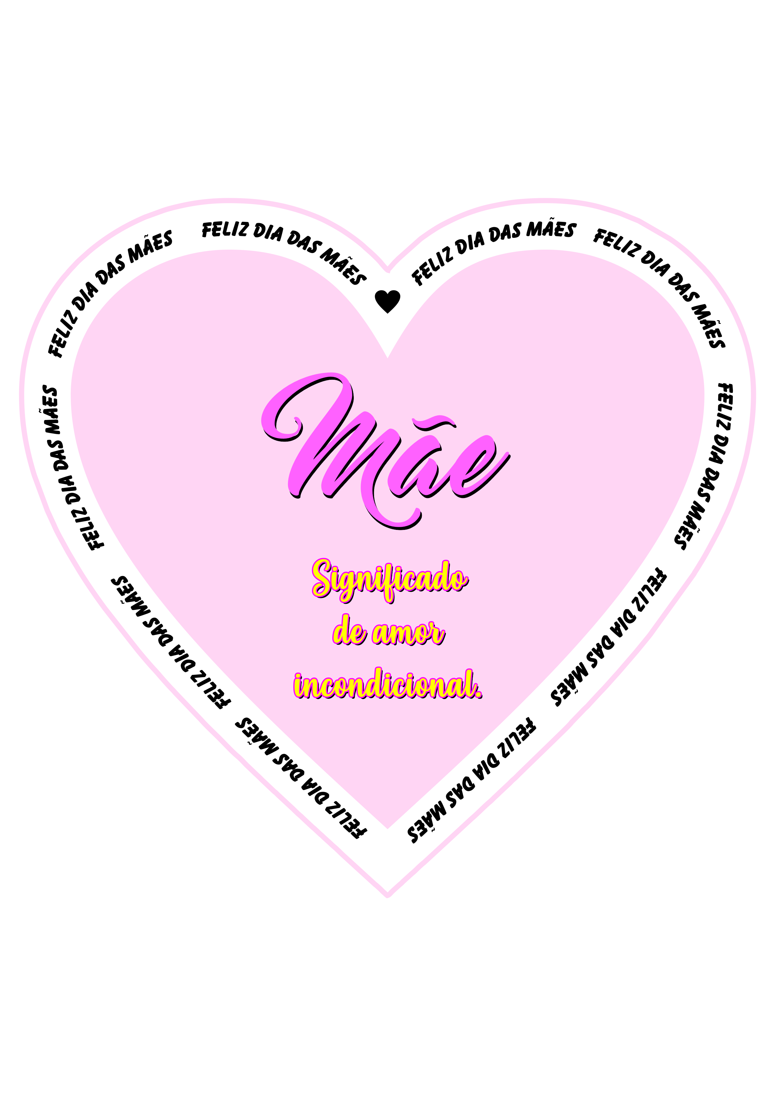 Feliz dia das mães adesivo tag etiqueta coração com frase estampa molde png