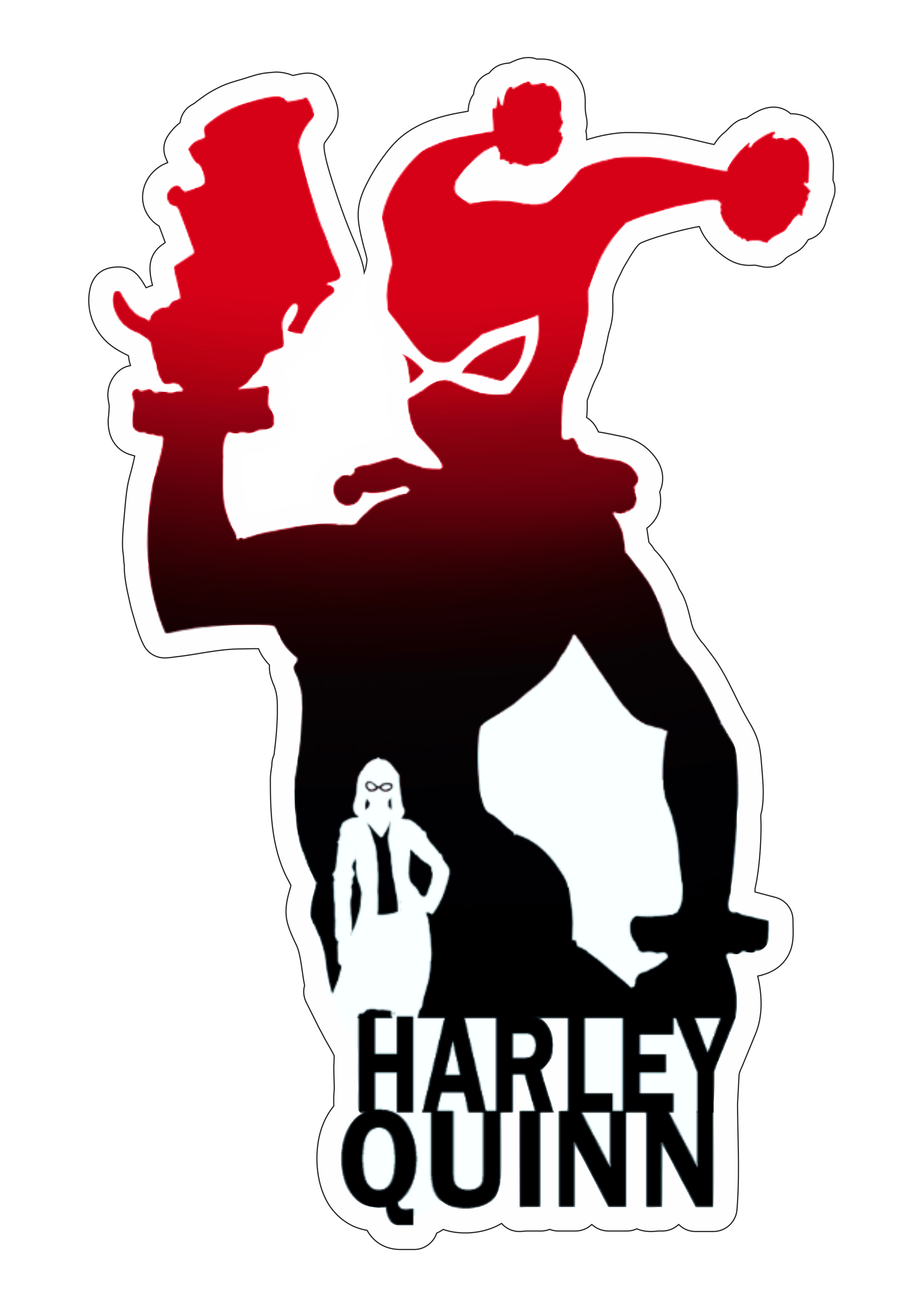 Logo Harley Quinn arte conceitual fundo transparente png